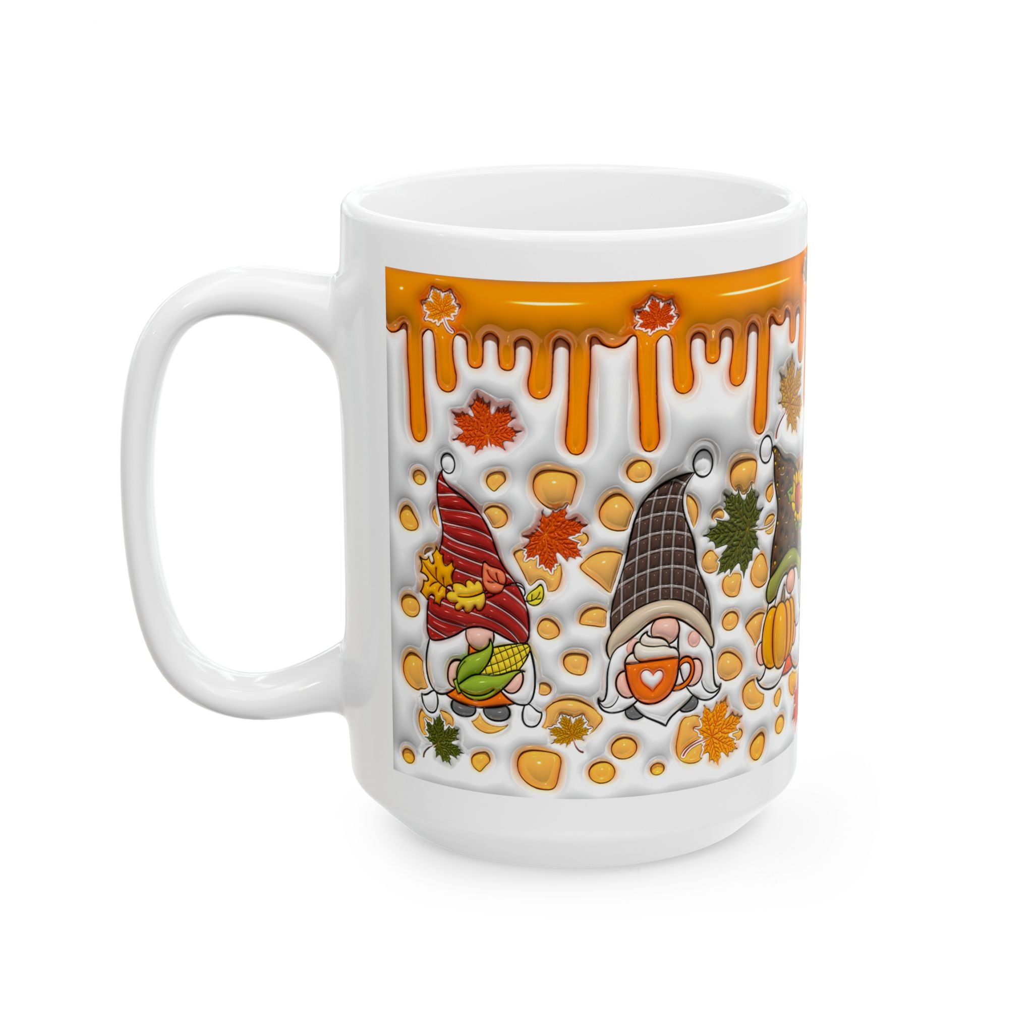Autumn Gnome Pumpkin Mug | Ceramic Coffee Mug