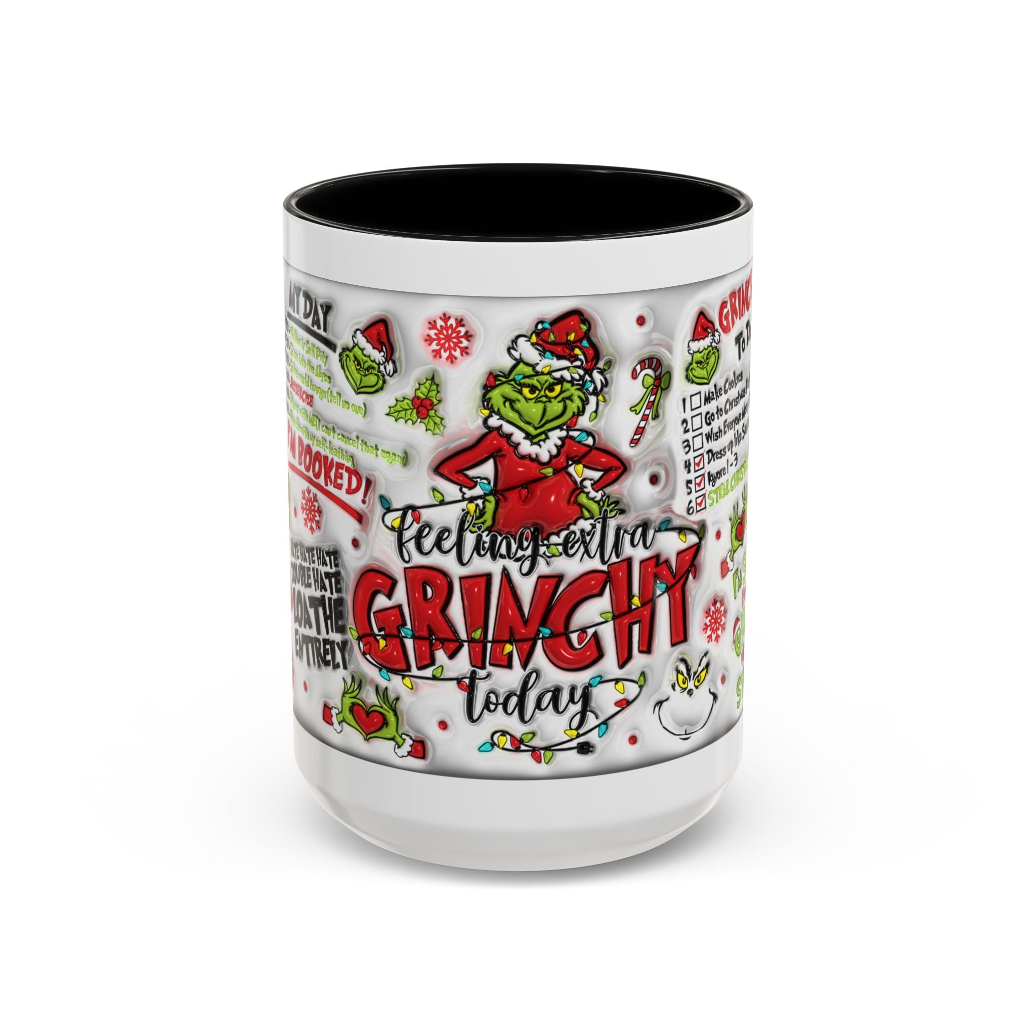 Grinchy Holiday Coffee Mug — "Feeling Extra Grinchy Today" Accent Mug (11/15oz)