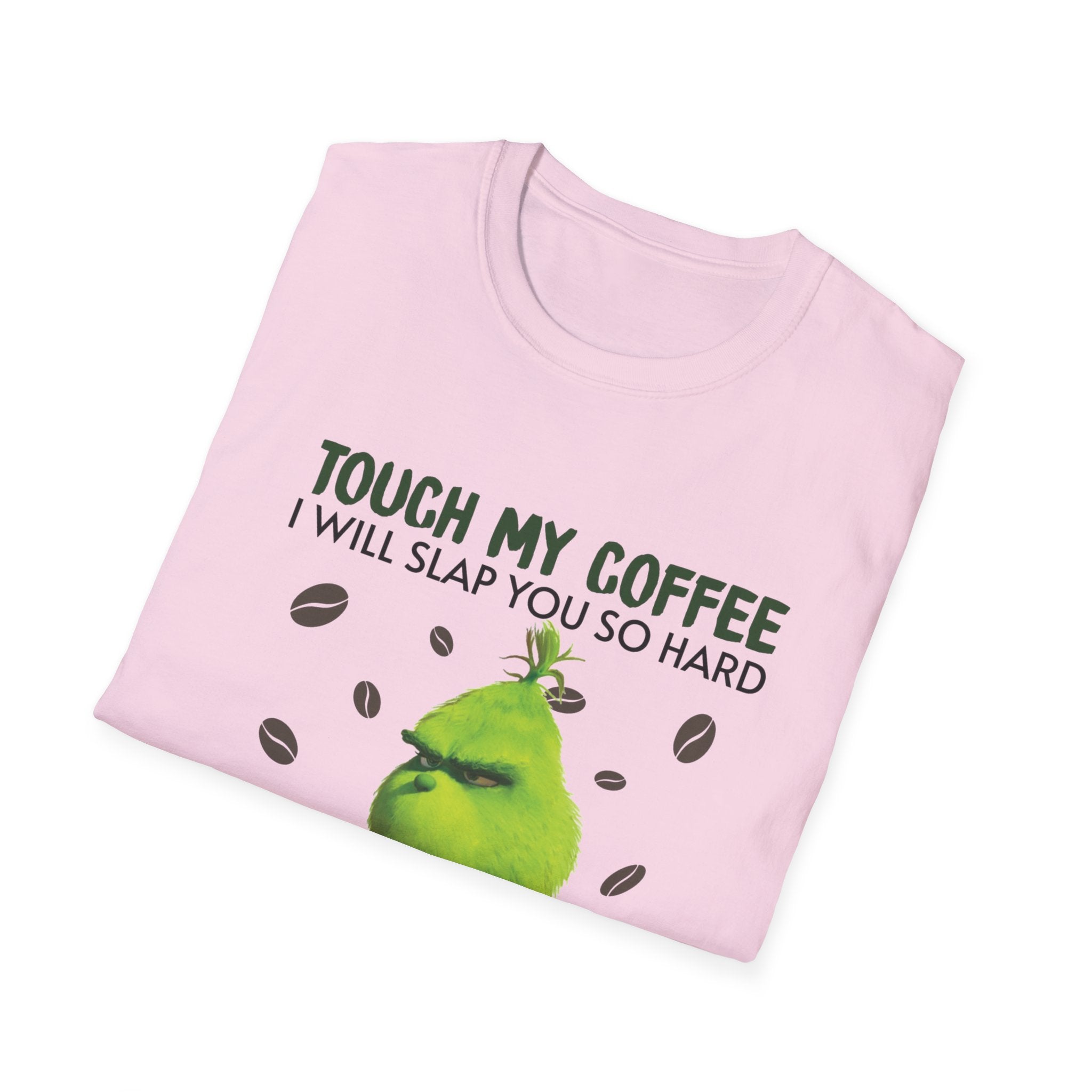 Funny Grinch Coffee T-Shirt, Unisex Tee for Coffee Lovers, Holiday Gift, Quirky Humor Shirt, Perfect for Christmas and Birthdays