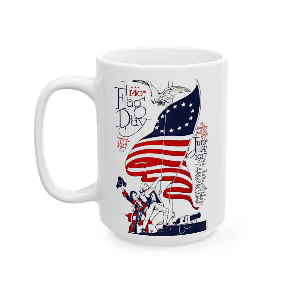American Flag Day  Illustration Mug | Patriotic 11oz 15oz Ceramic