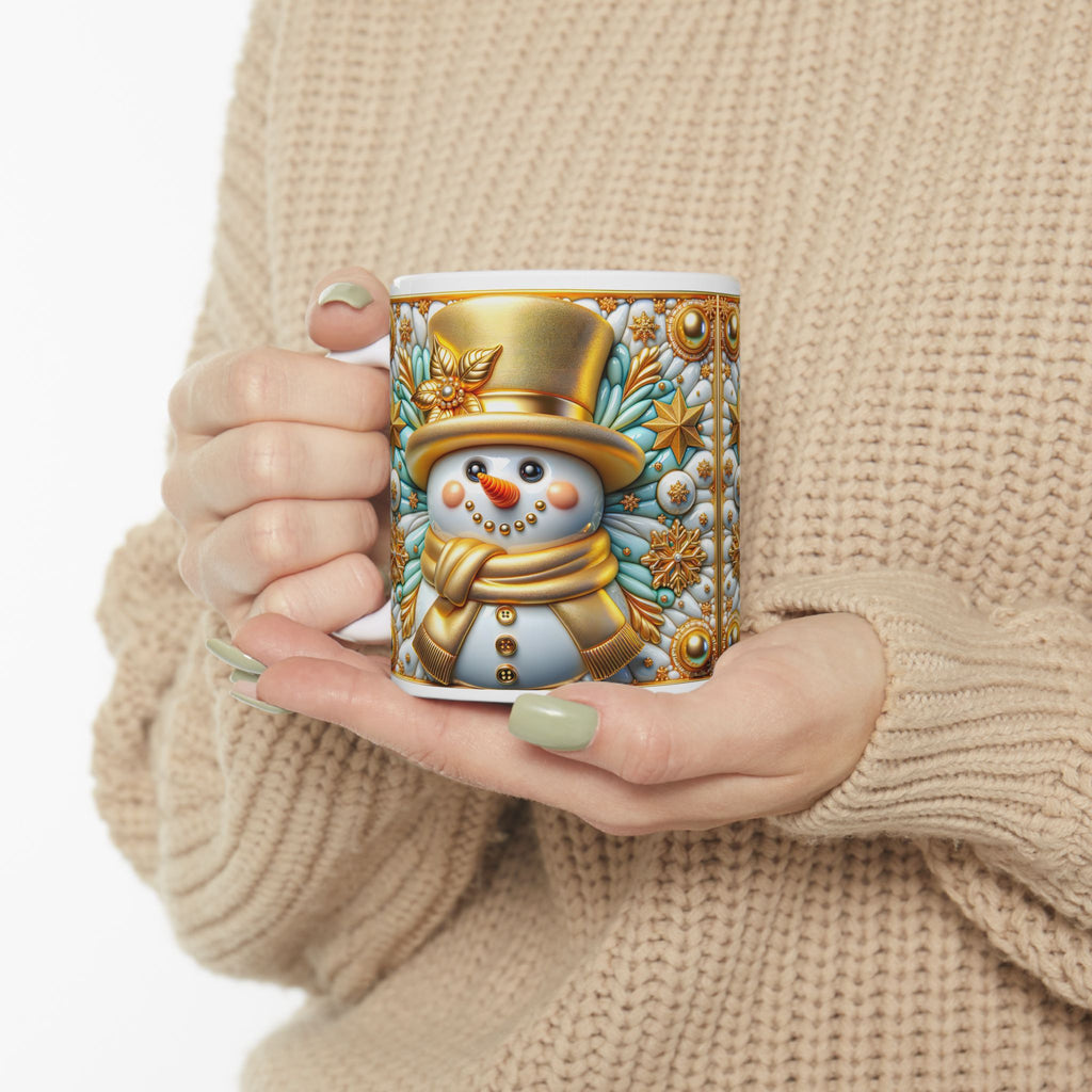 Festive Snowman Ceramic Mug - Perfect for Holiday Gifting, Winter Celebrations, Cozy Home Decor, Christmas Kitchenware, Seasonal Drinkware