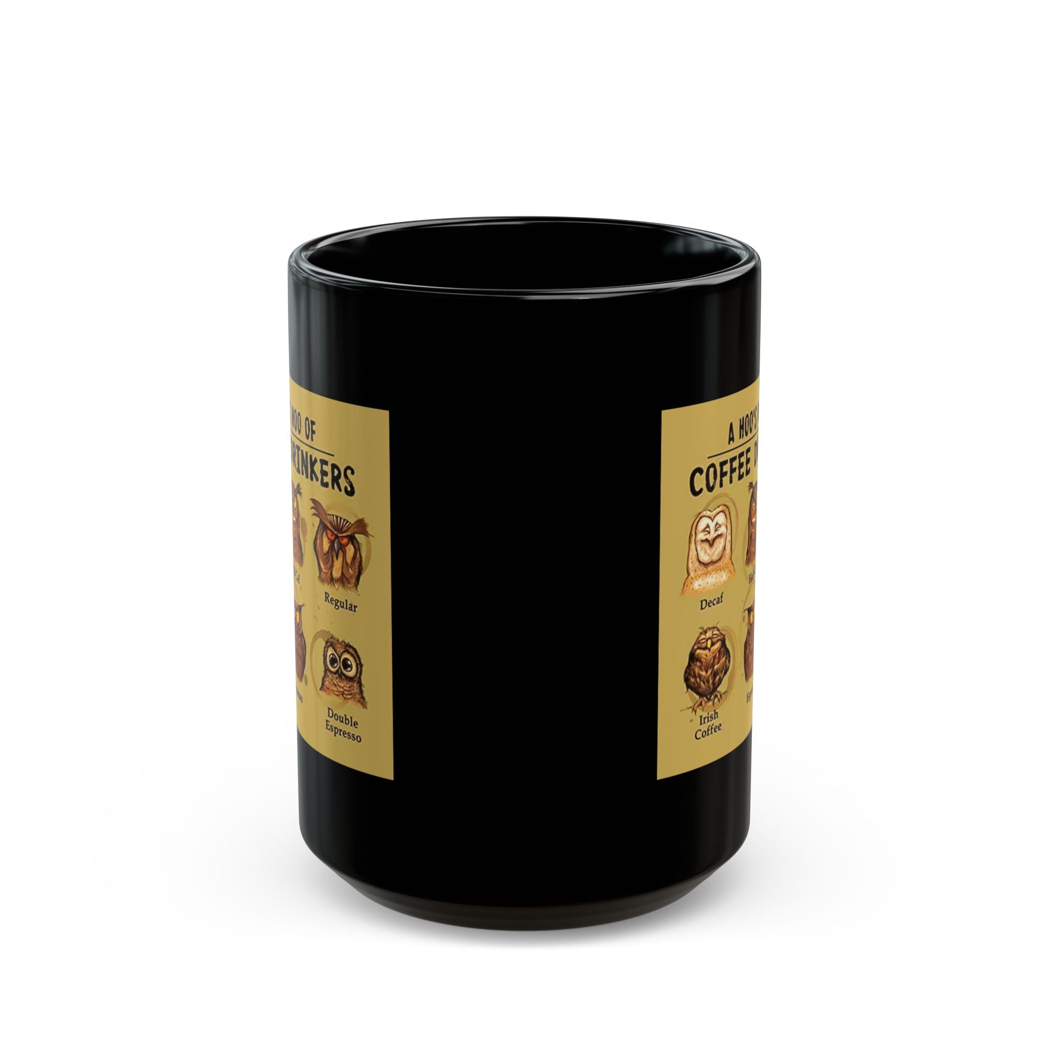 Coffee Lovers Mug, Funny Mug for Coffee Drinkers, Hoo Hoo Black Mug, Coffee Mug Gift, Coffee Fanatic Cup, Coffee Addict Present