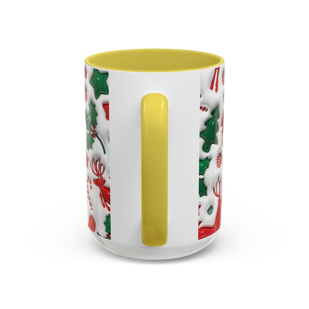 Festive Holiday Mugs, Christmas Coffee Cups, Colorful Reindeer and Candy Cane Design, Cozy Winter Drinkware, Perfect Gift for Holidays