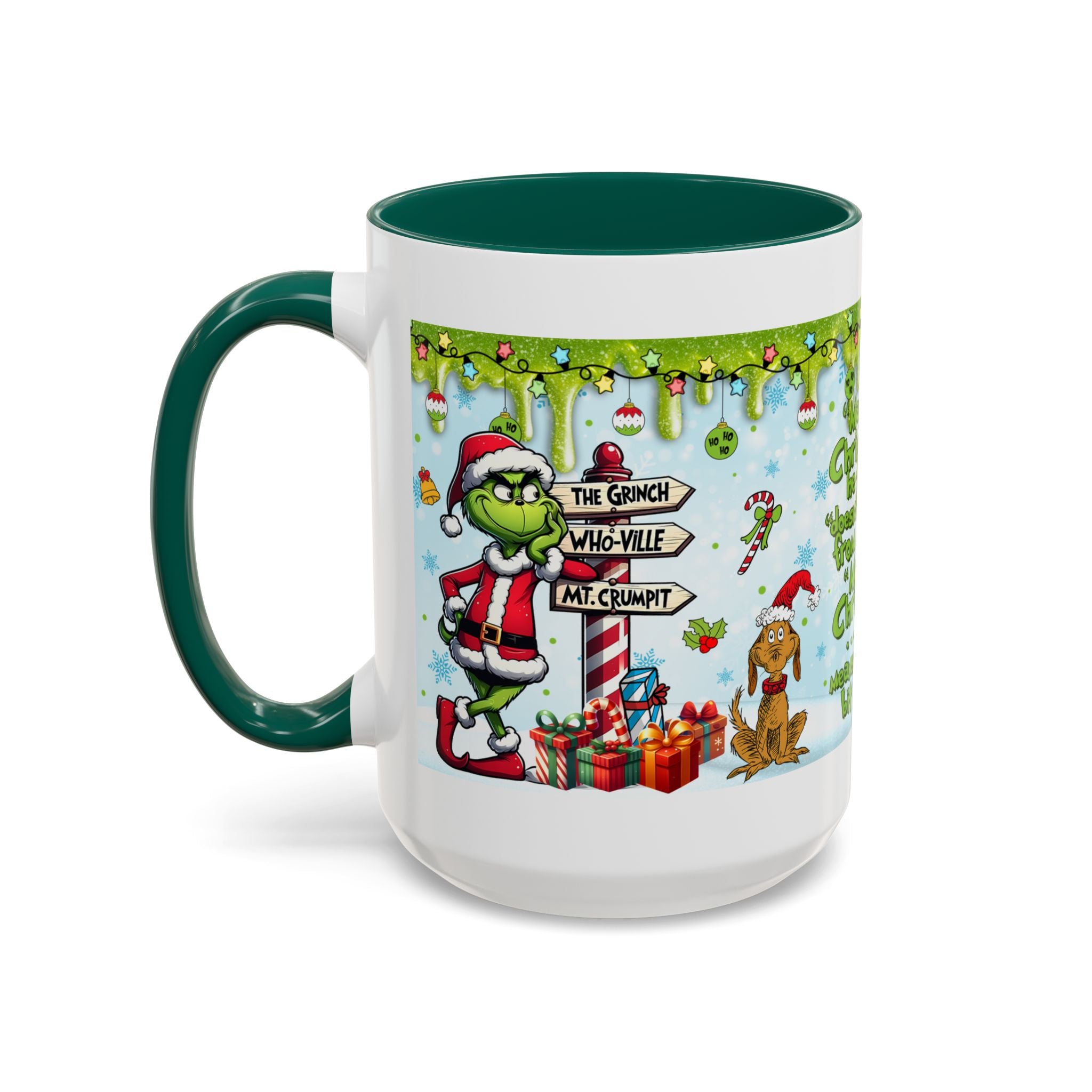 Grinch Christmas Mug | Colorful 11oz 15oz Ceramic Coffee Cup