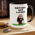 Get Off My Lawn Two-Tone Coffee Mugs, 15oz