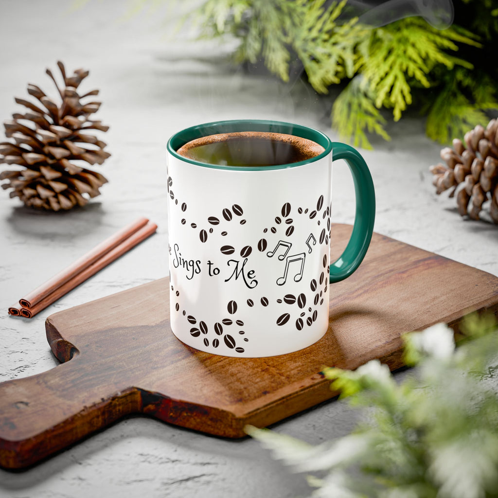 Coffee Sings to Me Mug — 11oz/15oz Ceramic Coffee Bean Music Mug
