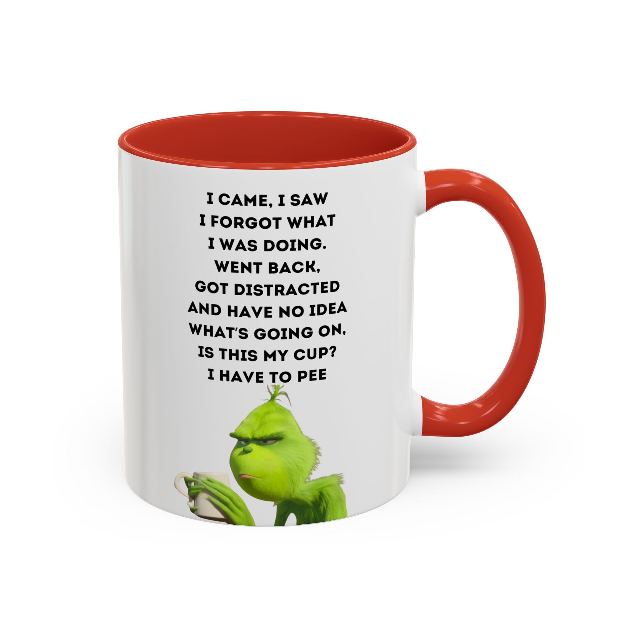 Grumpy Grinch Quote Accent Coffee Mug | Funny Holiday Coffee Cup