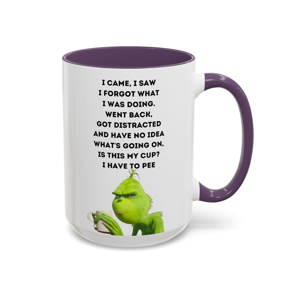 Grumpy Grinch Quote Accent Coffee Mug | Funny Holiday Coffee Cup