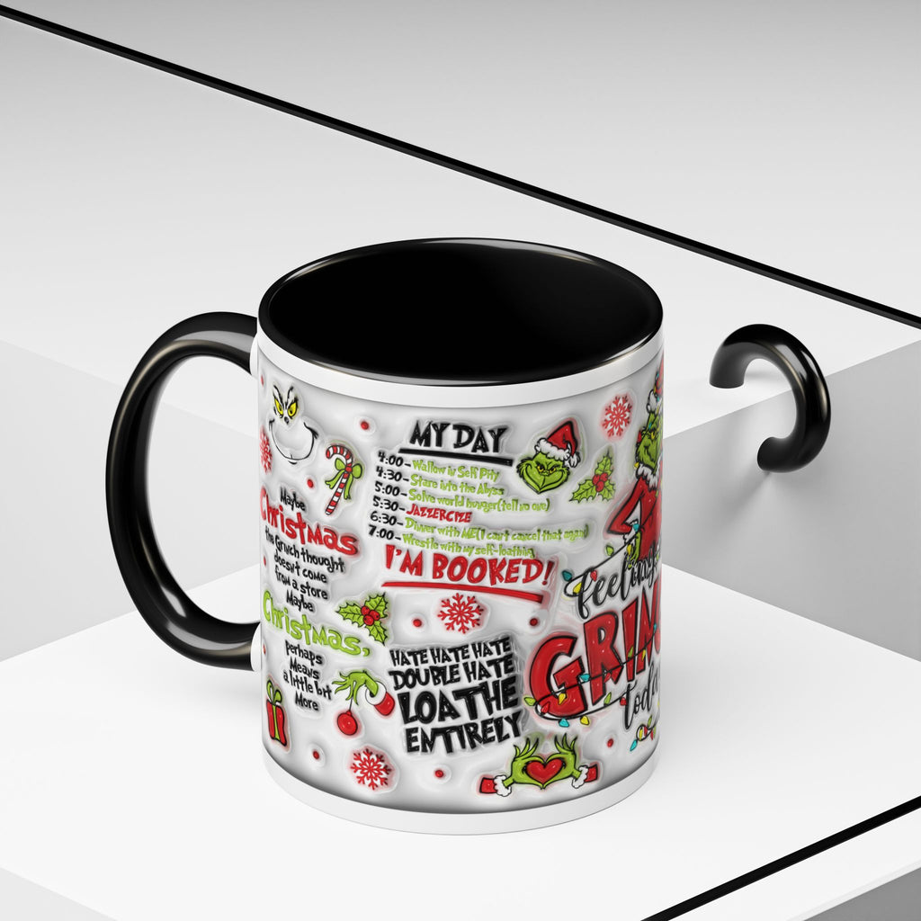 Grinchy Holiday Coffee Mug — "Feeling Extra Grinchy Today" Accent Mug (11/15oz)