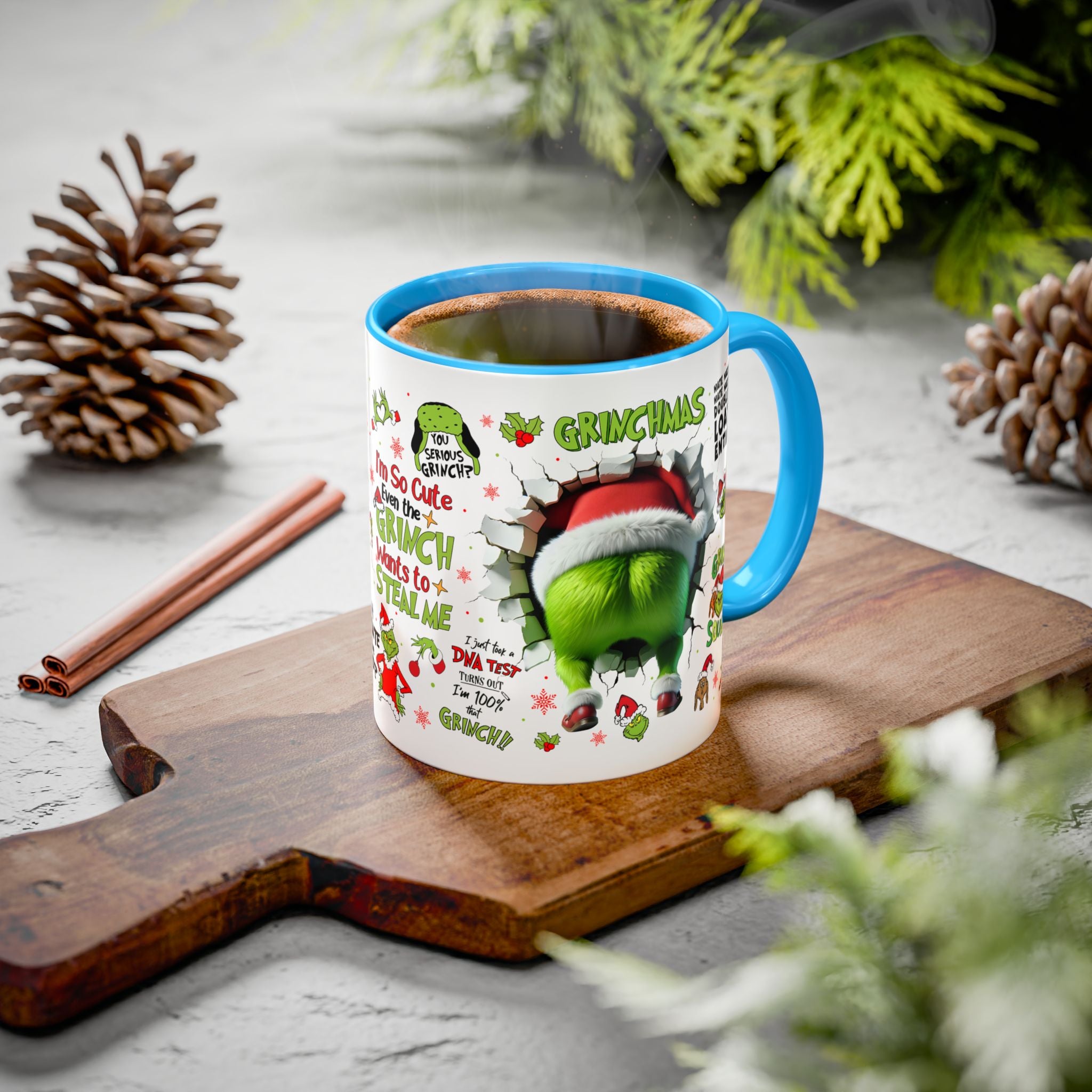 Colorful Grinch Mugs for Holiday Cheer, Funny Coffee Cups, Christmas Gift, Grinch Lovers, Festive Kitchen Decor