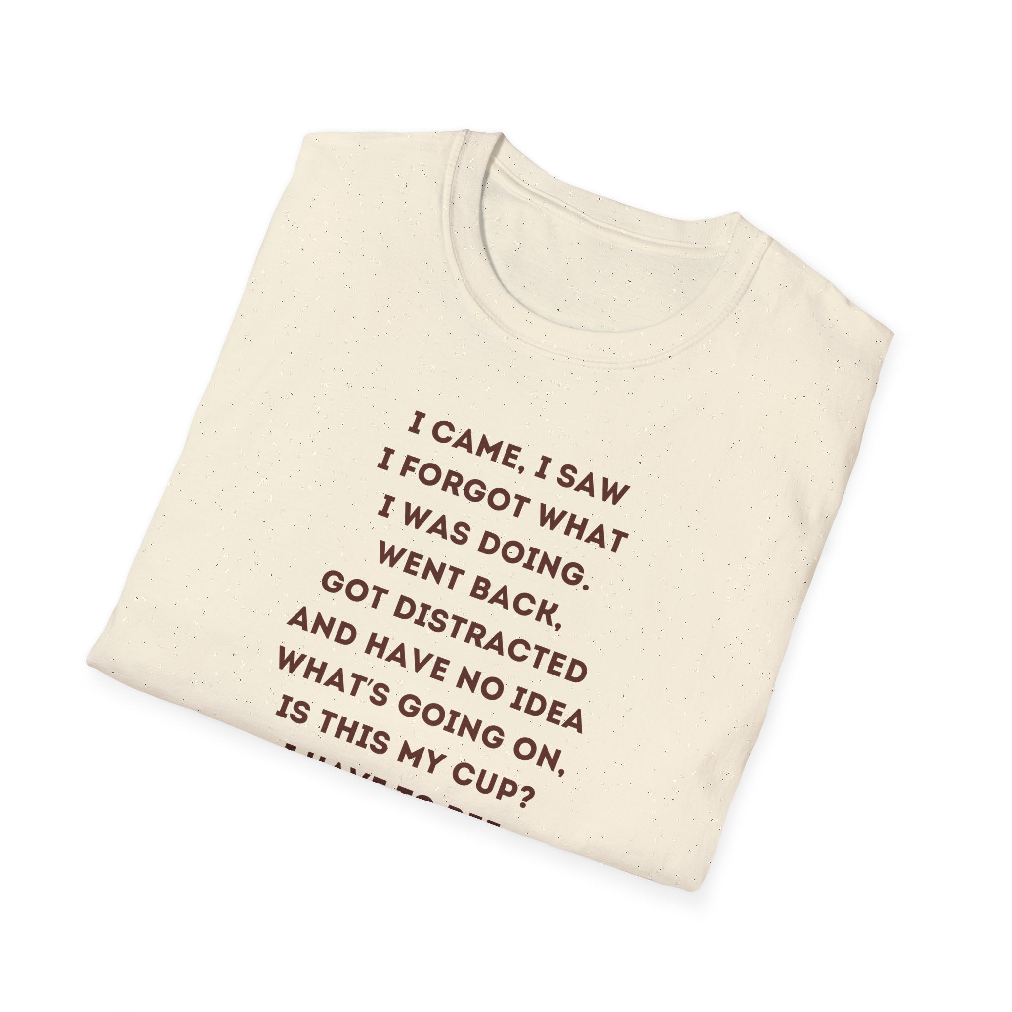 Funny Coffee Memory Poem T-Shirt | Cute Character Holding Coffee
