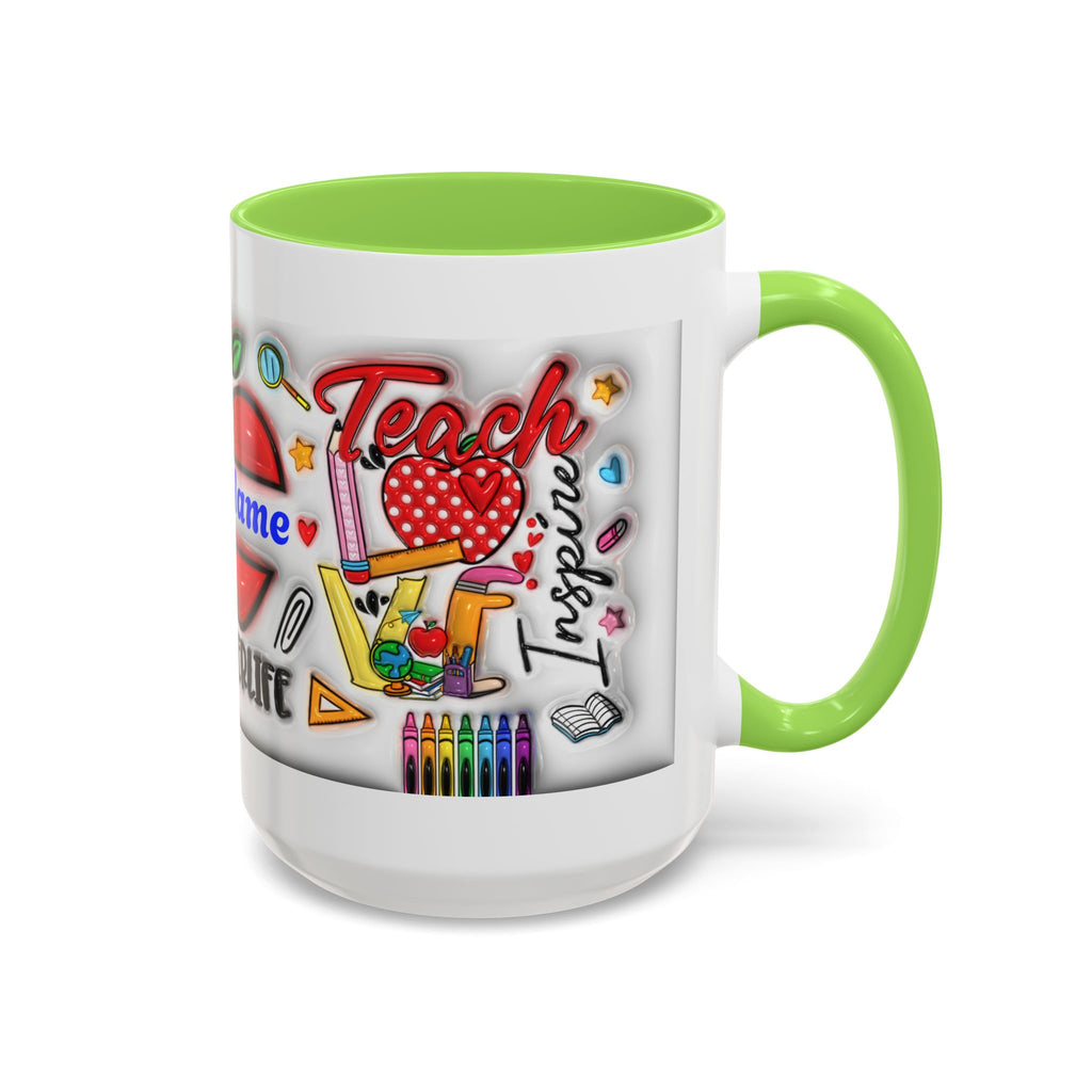 Personalized Teacher Mugs | Colorful 11oz & 15oz Coffee Cups | Fun Gift for Educators | Back to School | Teacher Appreciation