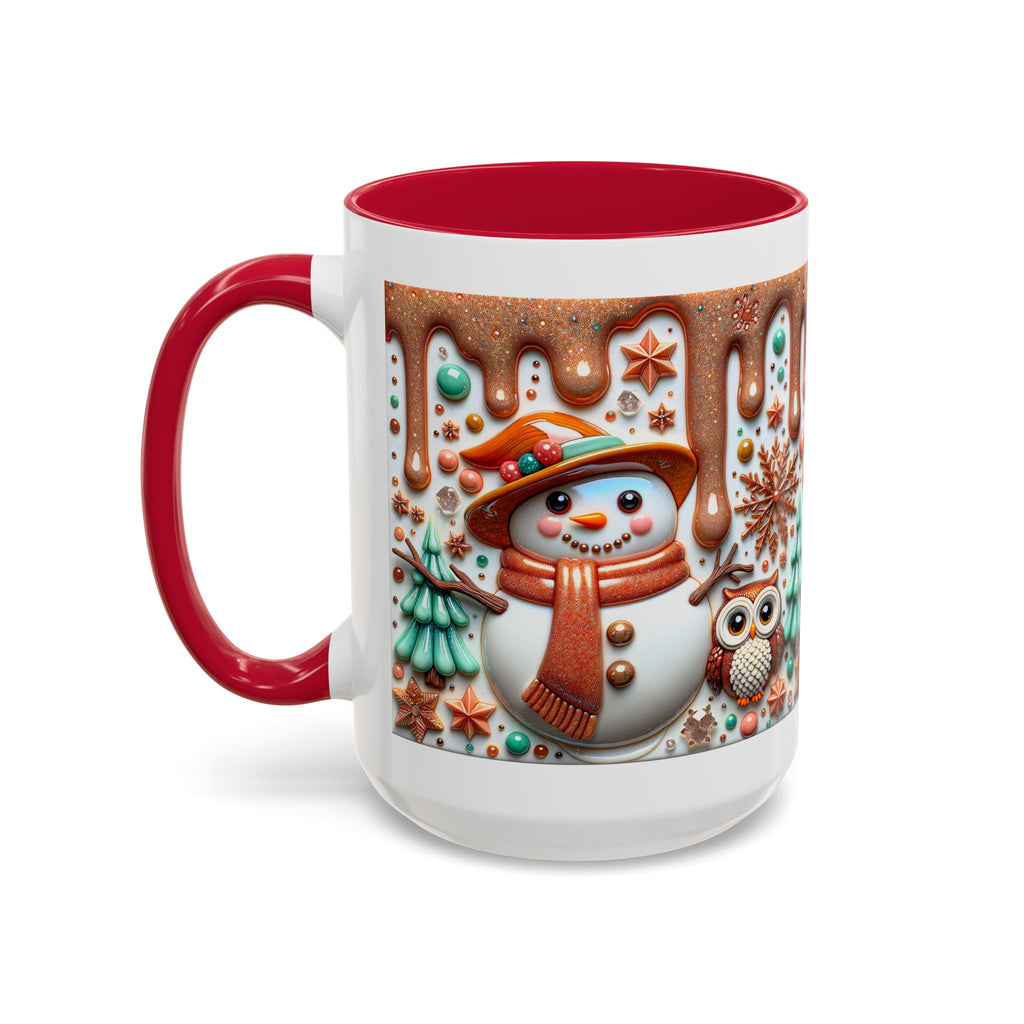 Colorful Holiday Mugs: Festive Owl & Snowman Design, Winter Gift, Christmas Coffee Cup, Cozy Kitchen Decor, Hot Cocoa Mug
