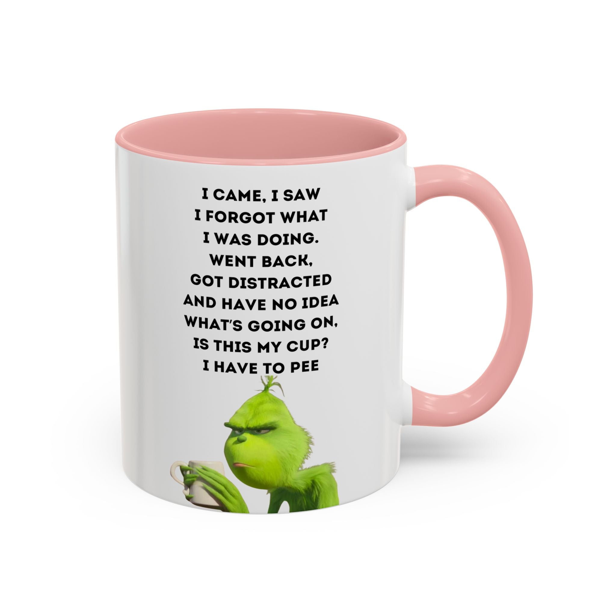 Grumpy Grinch Quote Accent Coffee Mug | Funny Holiday Coffee Cup
