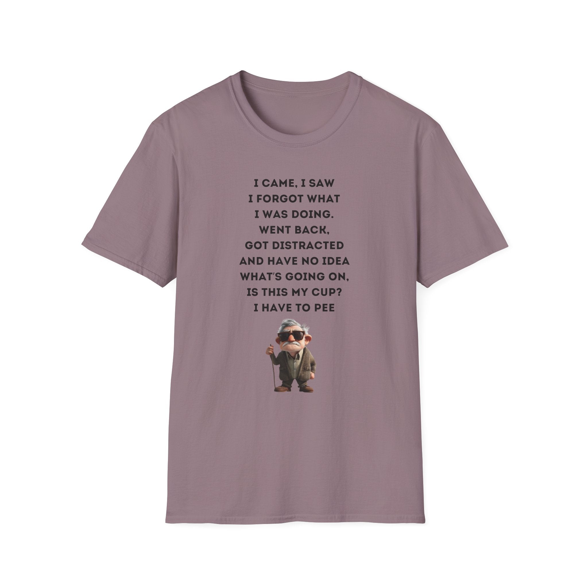 Forgetful Mini Character I Have To Pee T-Shirt | Funny Quote Tee
