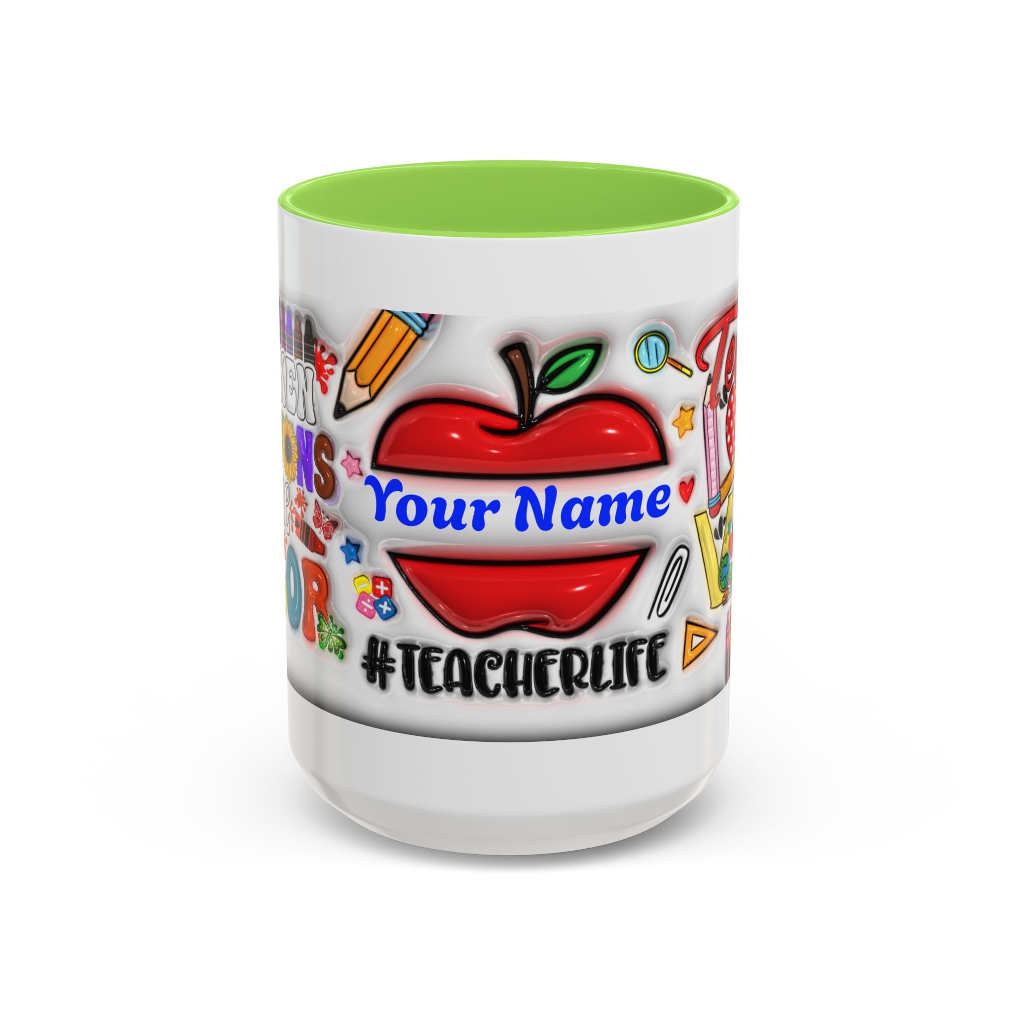 Personalized Teacher Mugs | Colorful 11oz & 15oz Coffee Cups | Fun Gift for Educators | Back to School | Teacher Appreciation