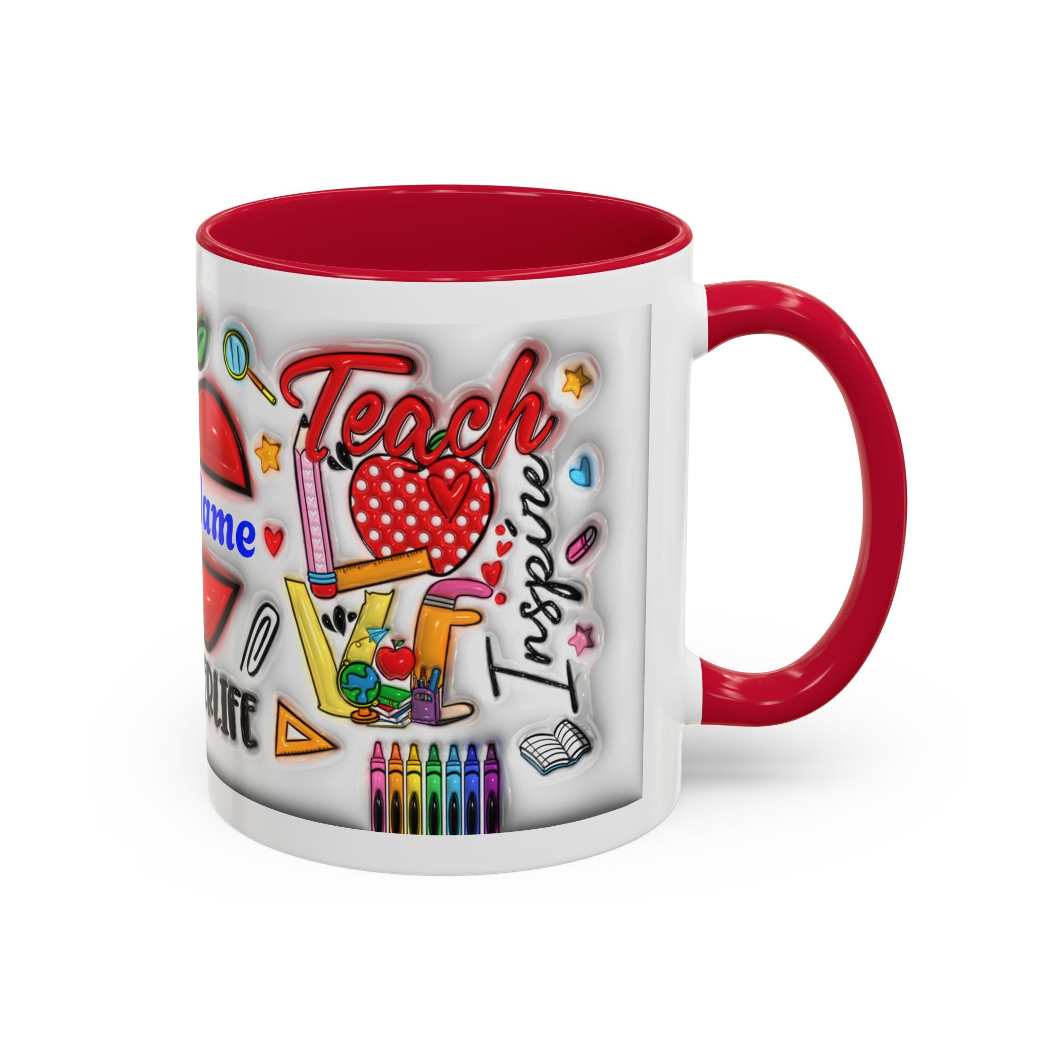 Personalized Teacher Mugs | Colorful 11oz & 15oz Coffee Cups | Fun Gift for Educators | Back to School | Teacher Appreciation