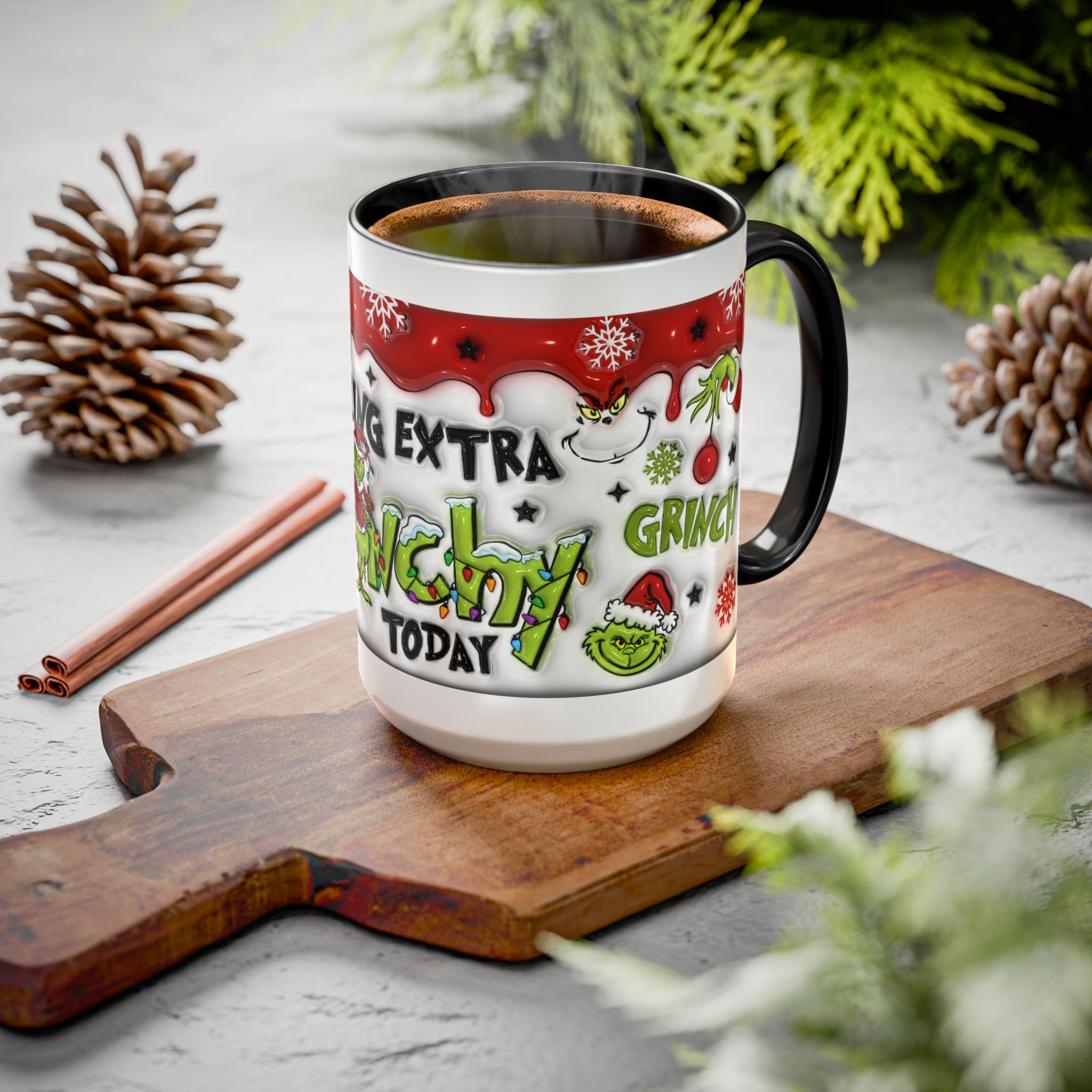 Grinch Holiday Mug - Feeling Extra Grinchy Today! Christmas Gift, Funny Coffee Cup, Holiday Decor, Winter Warmth