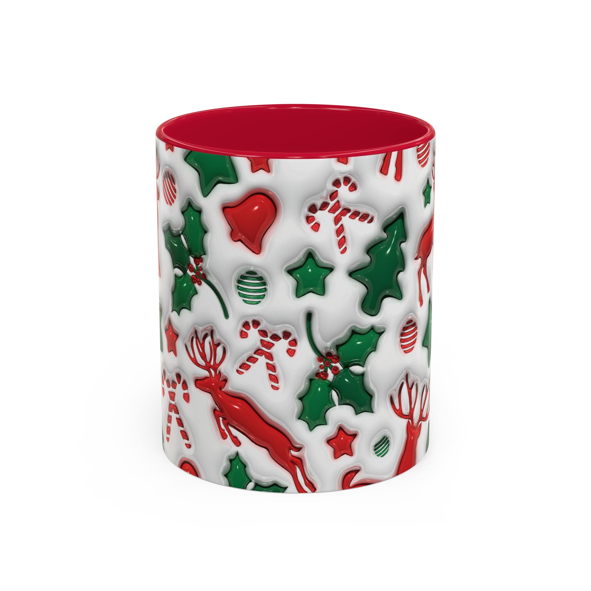 Festive Holiday Mugs, Christmas Coffee Cups, Colorful Reindeer and Candy Cane Design, Cozy Winter Drinkware, Perfect Gift for Holidays