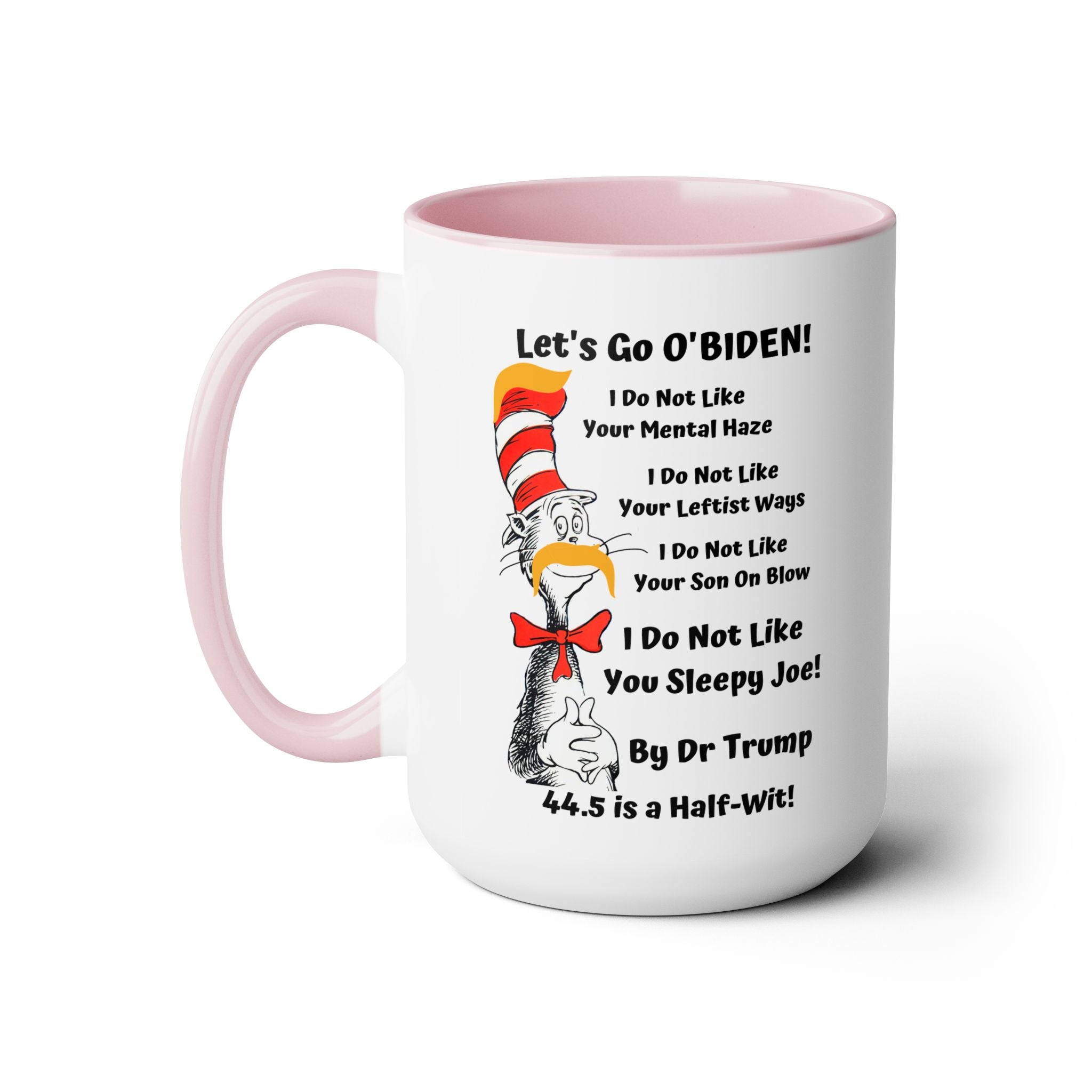 Dr. TRUMP and O'BIDEN 44.5 -  Two-Tone Coffee Mugs, 15oz