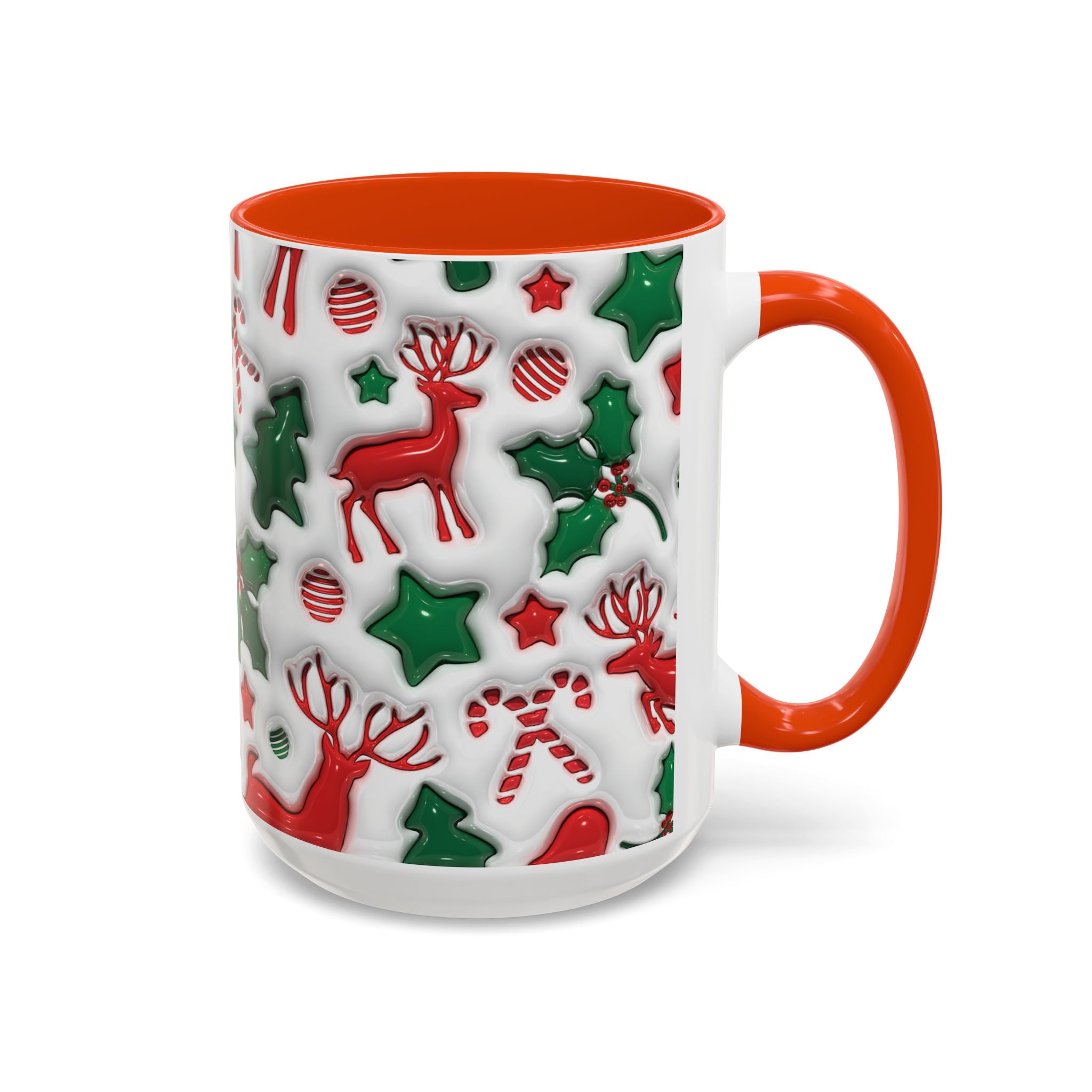 Festive Holiday Mugs, Christmas Coffee Cups, Colorful Reindeer and Candy Cane Design, Cozy Winter Drinkware, Perfect Gift for Holidays