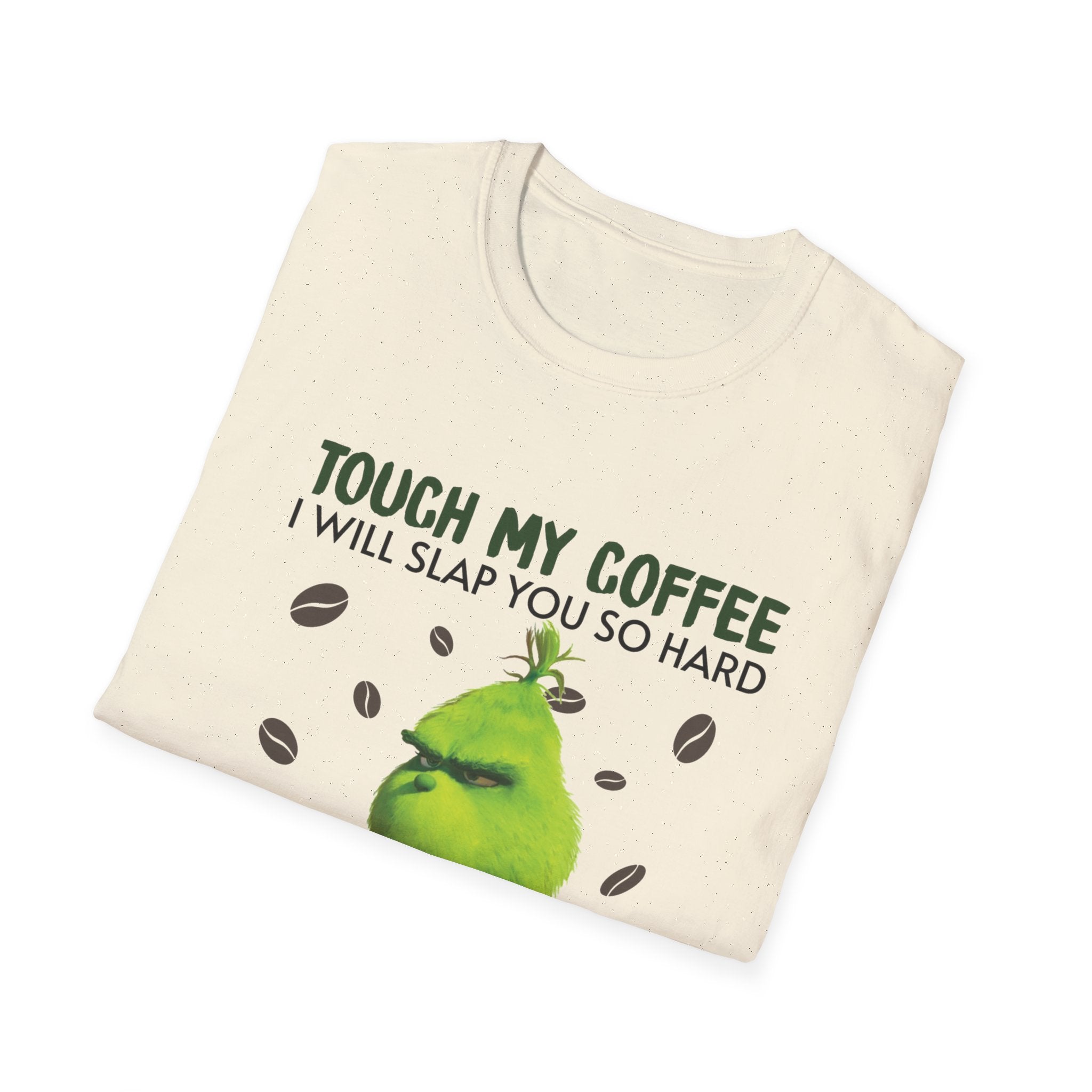 Funny Grinch Coffee T-Shirt, Unisex Tee for Coffee Lovers, Holiday Gift, Quirky Humor Shirt, Perfect for Christmas and Birthdays