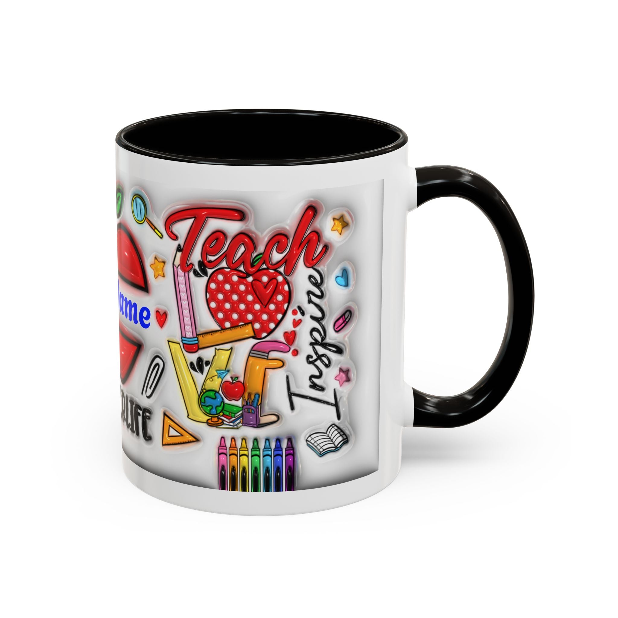 Personalized Teacher Mugs | Colorful 11oz & 15oz Coffee Cups | Fun Gift for Educators | Back to School | Teacher Appreciation