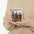 Coffee Tastes Better With Dogs Mug | Pug & Bulldog Winter Scarf Ceramic Mug