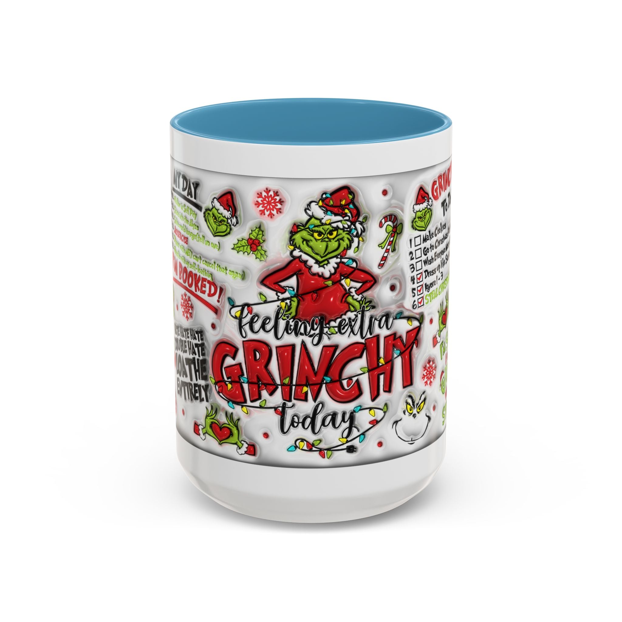 Grinchy Holiday Coffee Mug — "Feeling Extra Grinchy Today" Accent Mug (11/15oz)