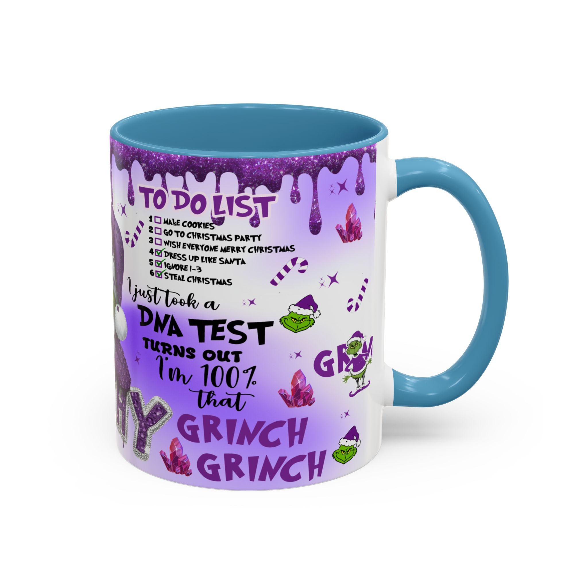 Grinchy Coffee Mug - Fun Holiday Mug, Christmas Gift, Office Decor, Grinch Lovers, DNA Test Humor