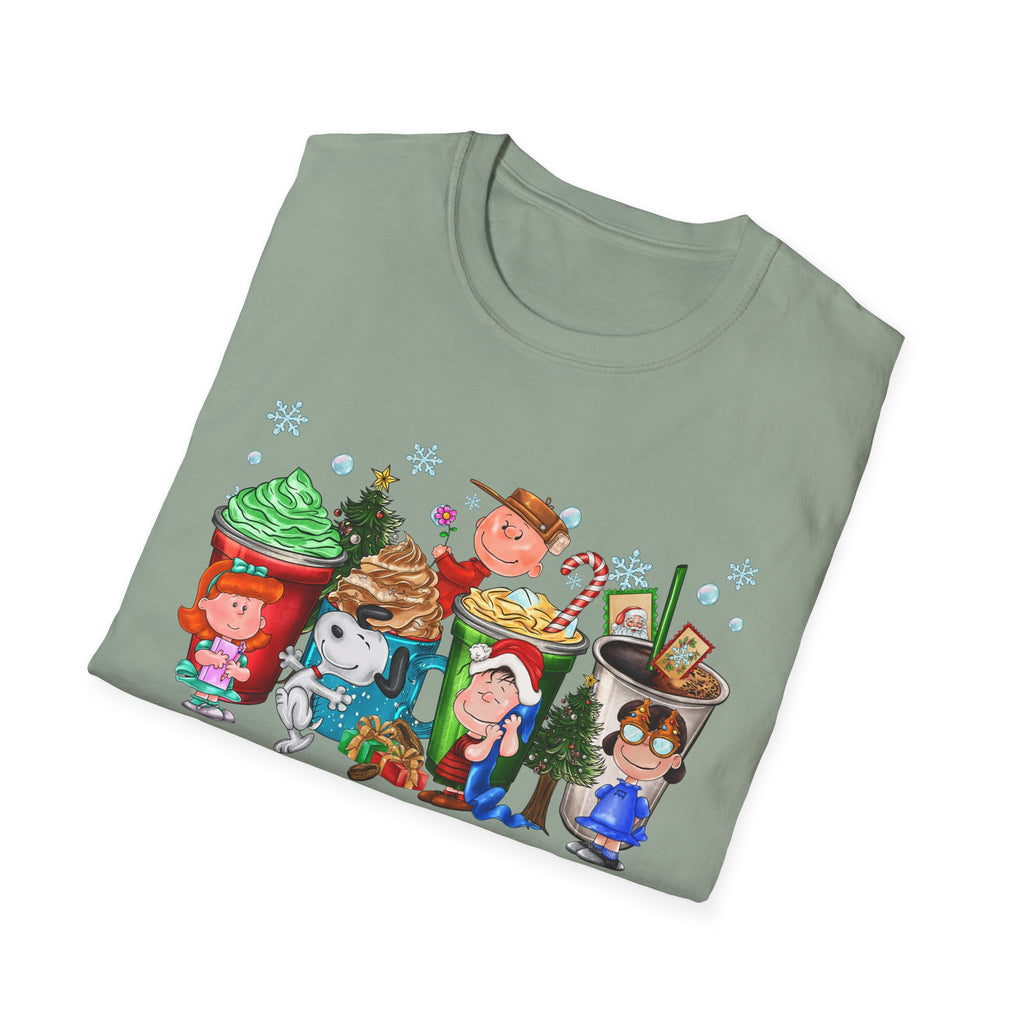 Holiday Cartoon Characters T-Shirt | Christmas Kids Crew Illustration