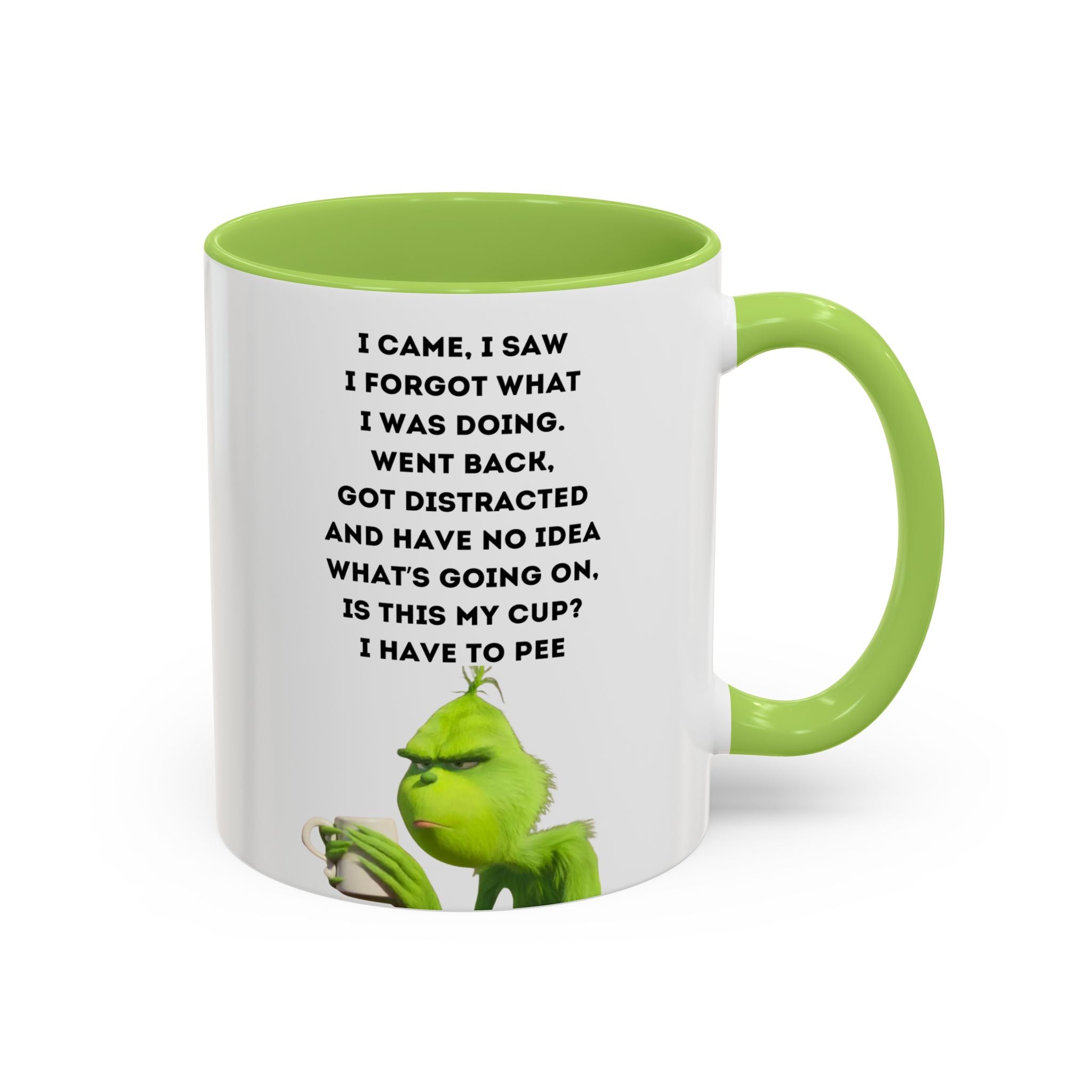 Grumpy Grinch Quote Accent Coffee Mug | Funny Holiday Coffee Cup