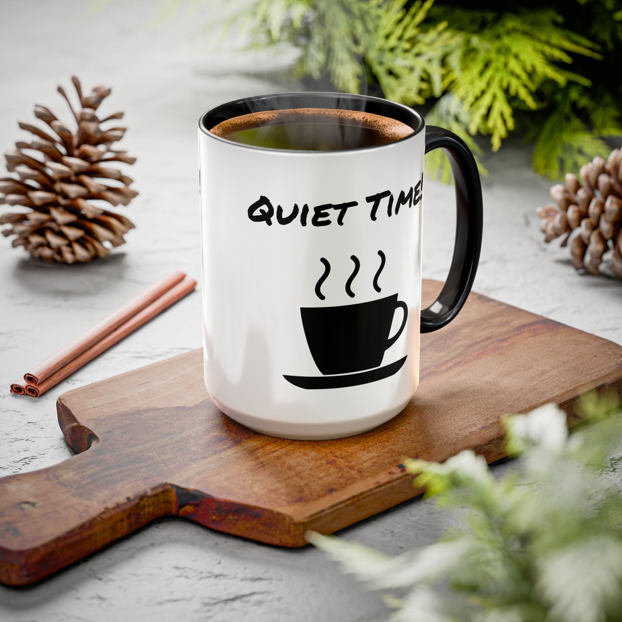 Quiet Time Coffee Mug — Black Accent 11oz/15oz
