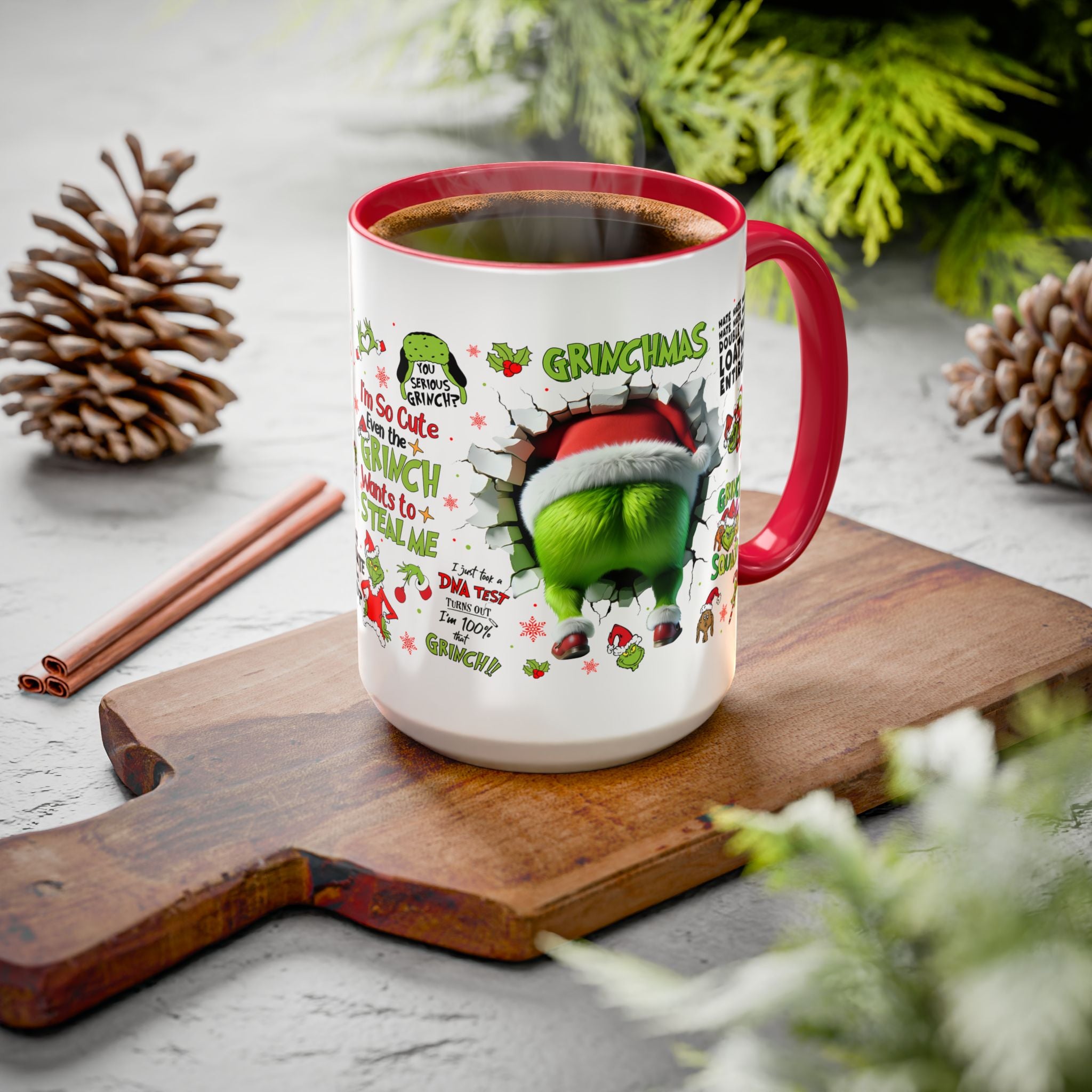Colorful Grinch Mugs for Holiday Cheer, Funny Coffee Cups, Christmas Gift, Grinch Lovers, Festive Kitchen Decor