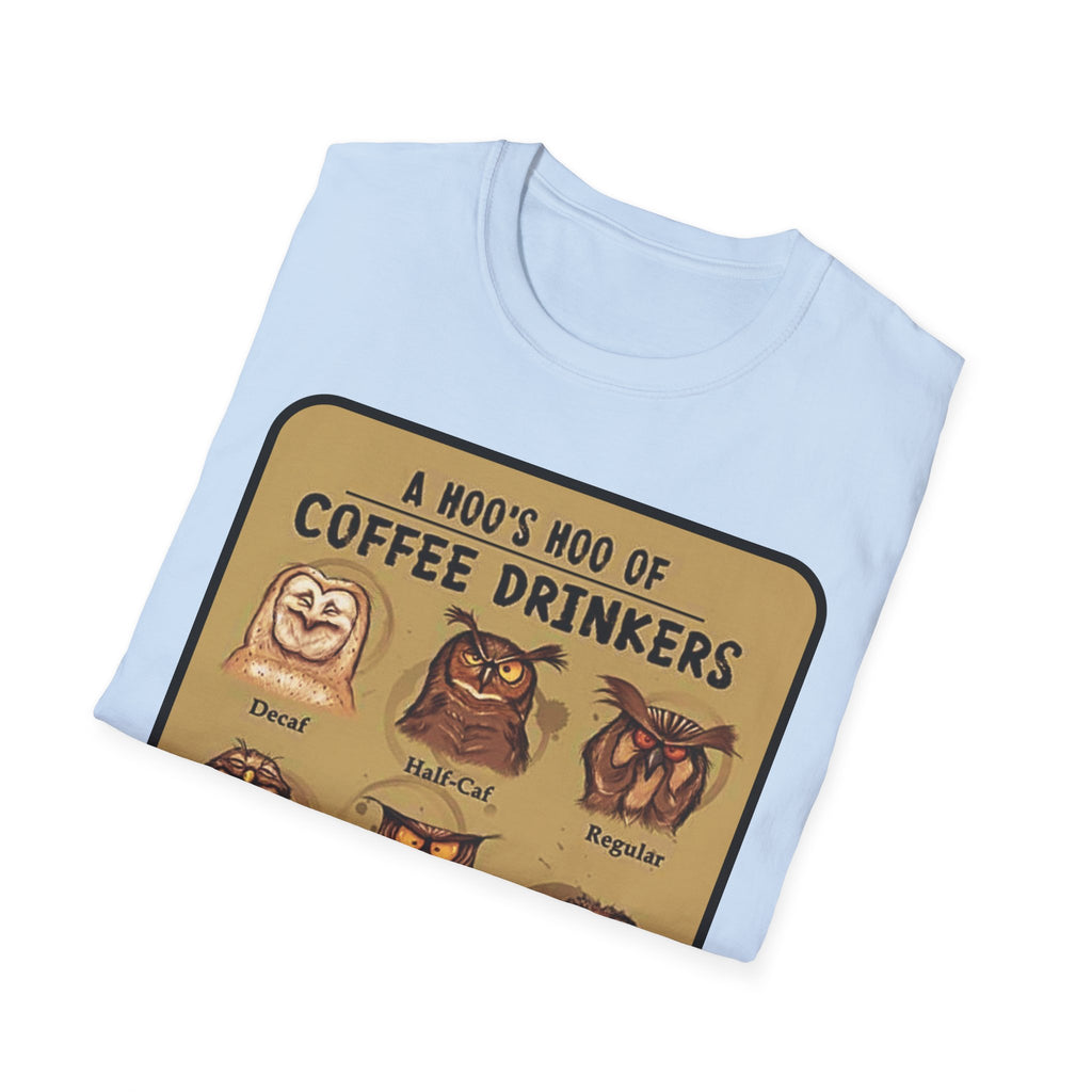 Coffee Owl Types T-Shirt | A Hoo's Hoo of Coffee Drinkers