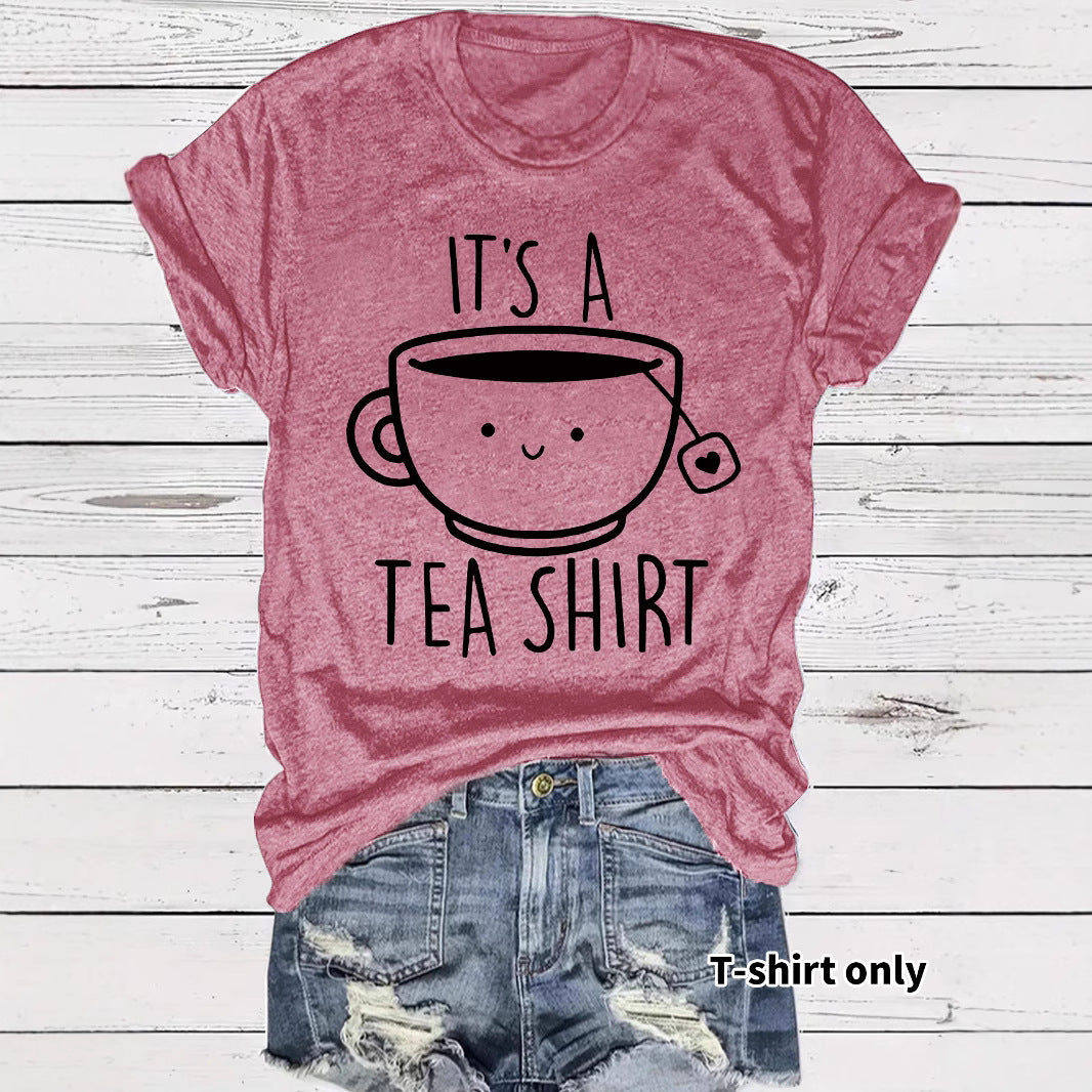 Coffee new short sleeved women's T-shirt