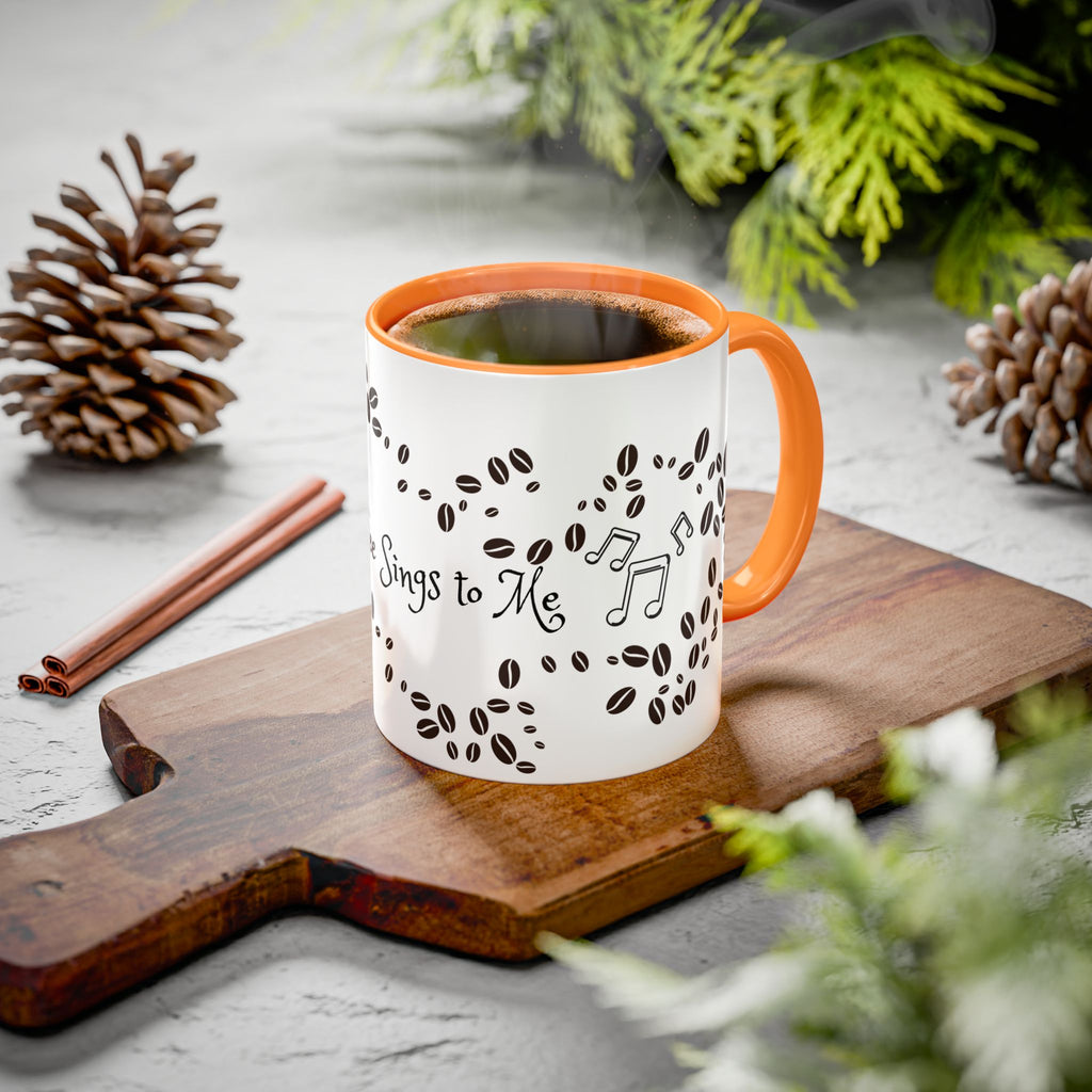 Coffee Sings to Me Mug — 11oz/15oz Ceramic Coffee Bean Music Mug