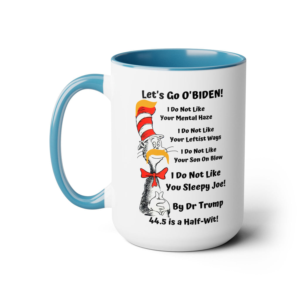 Dr. TRUMP and O'BIDEN 44.5 -  Two-Tone Coffee Mugs, 15oz