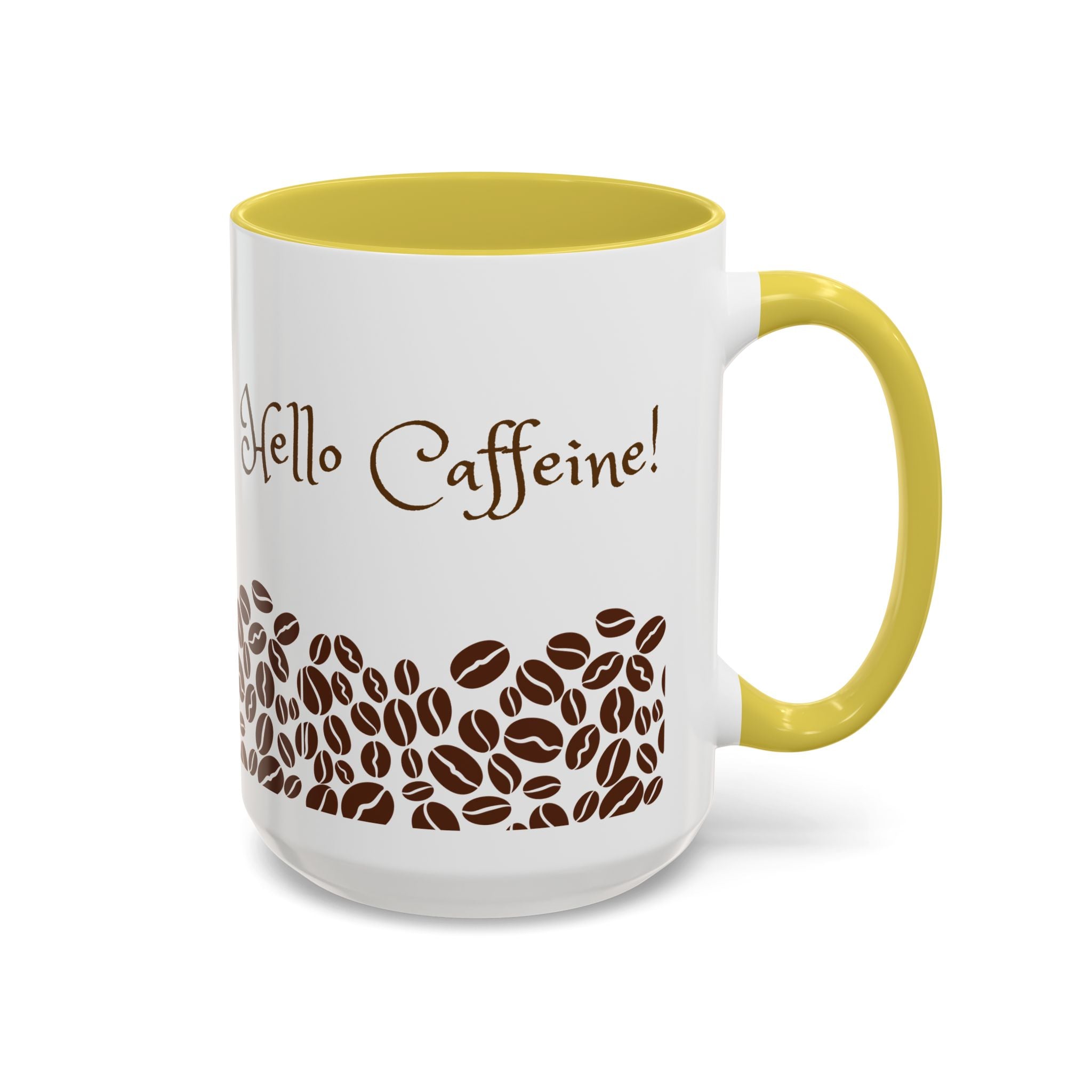 Hello Caffeine! Coffee Bean Ceramic Mug (11oz & 15oz)