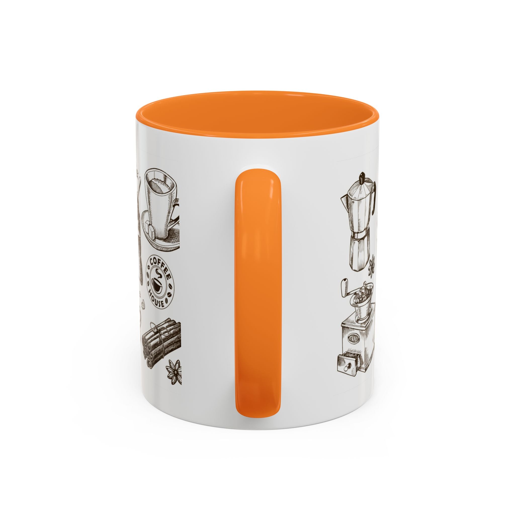 Coffee Pattern Mug — Illustrated Coffee Beans & Brewing Tools (11oz/15oz)