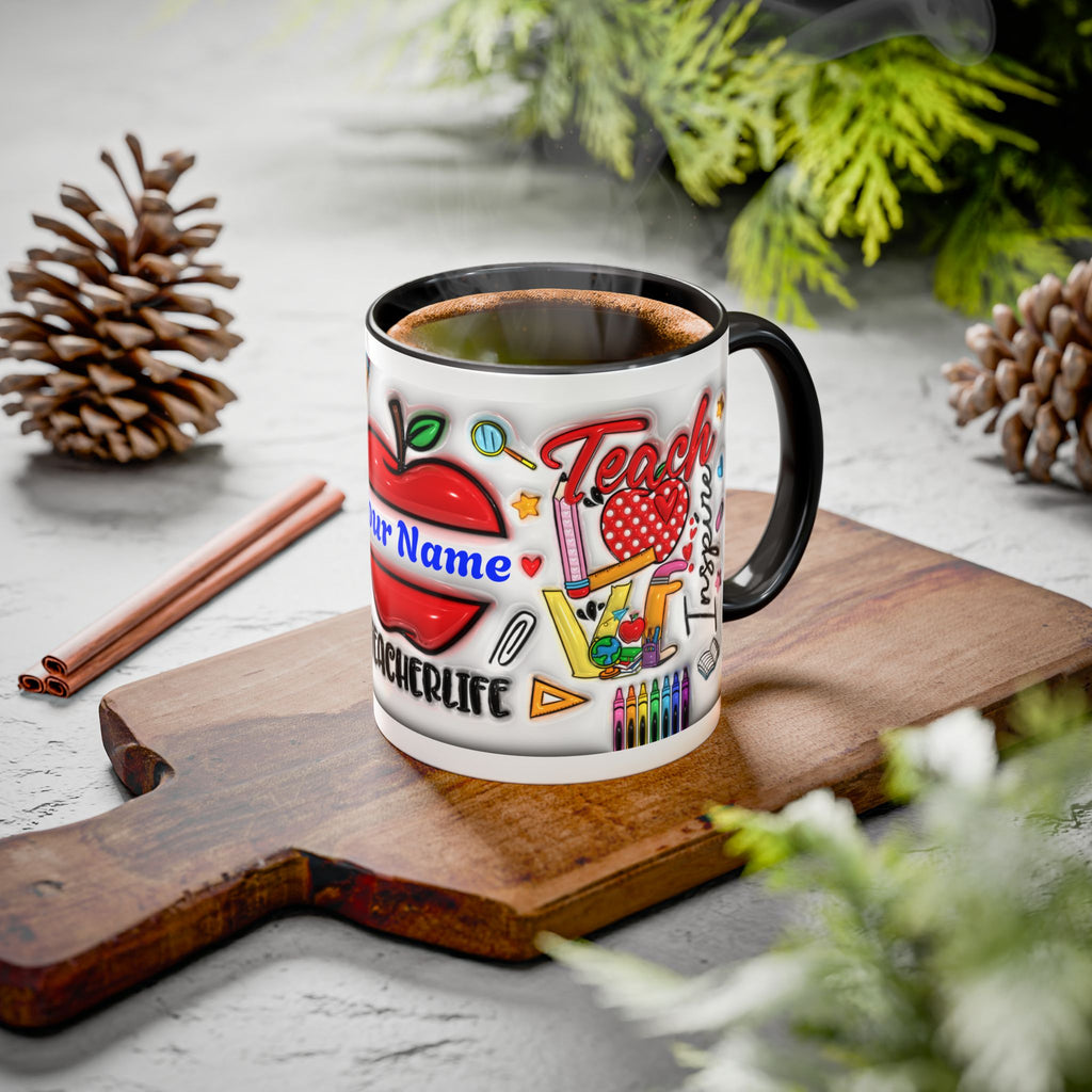 Personalized Teacher Mugs | Colorful 11oz & 15oz Coffee Cups | Fun Gift for Educators | Back to School | Teacher Appreciation