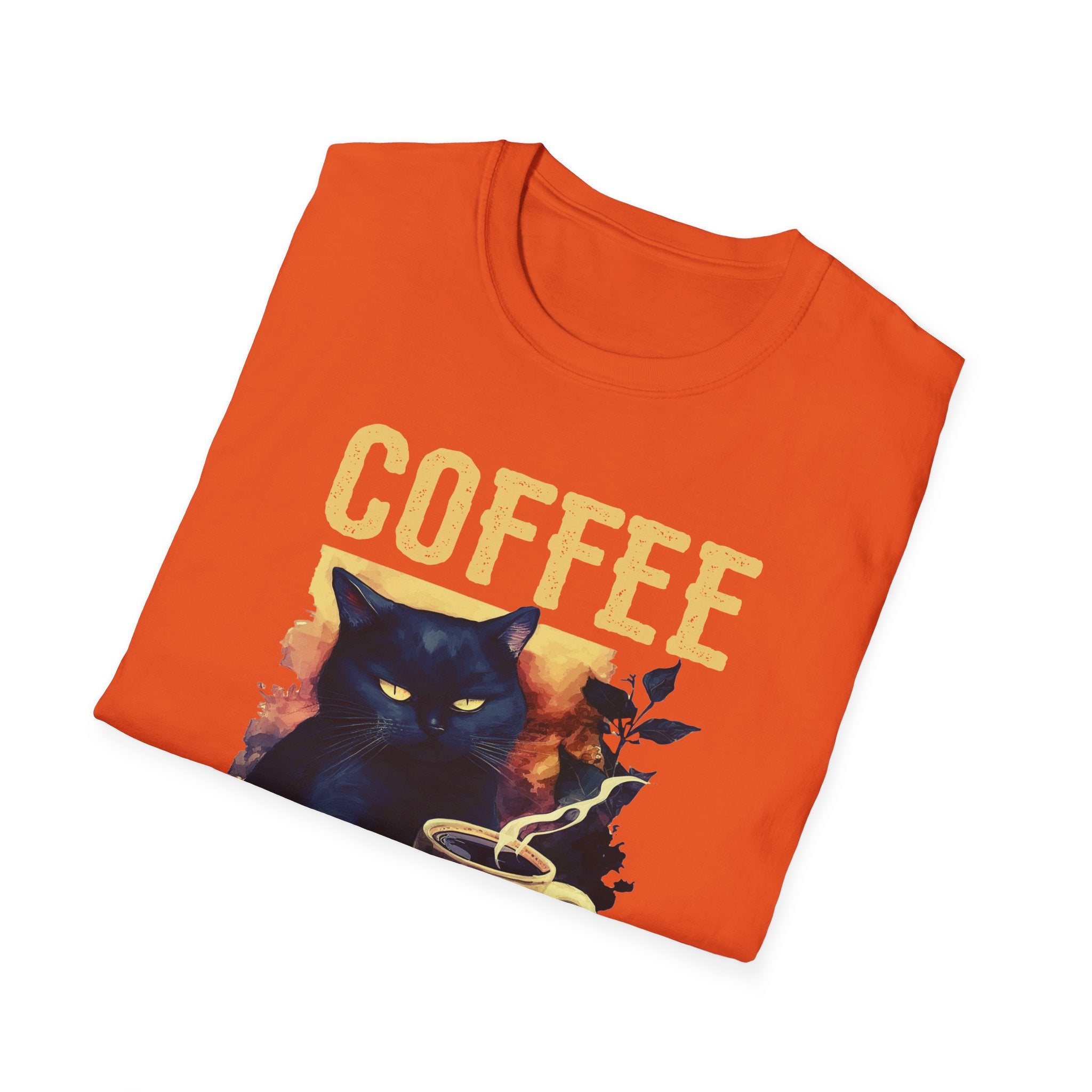 Coffee Because Murder Is Wrong T-Shirt | Black Cat Coffee Tee