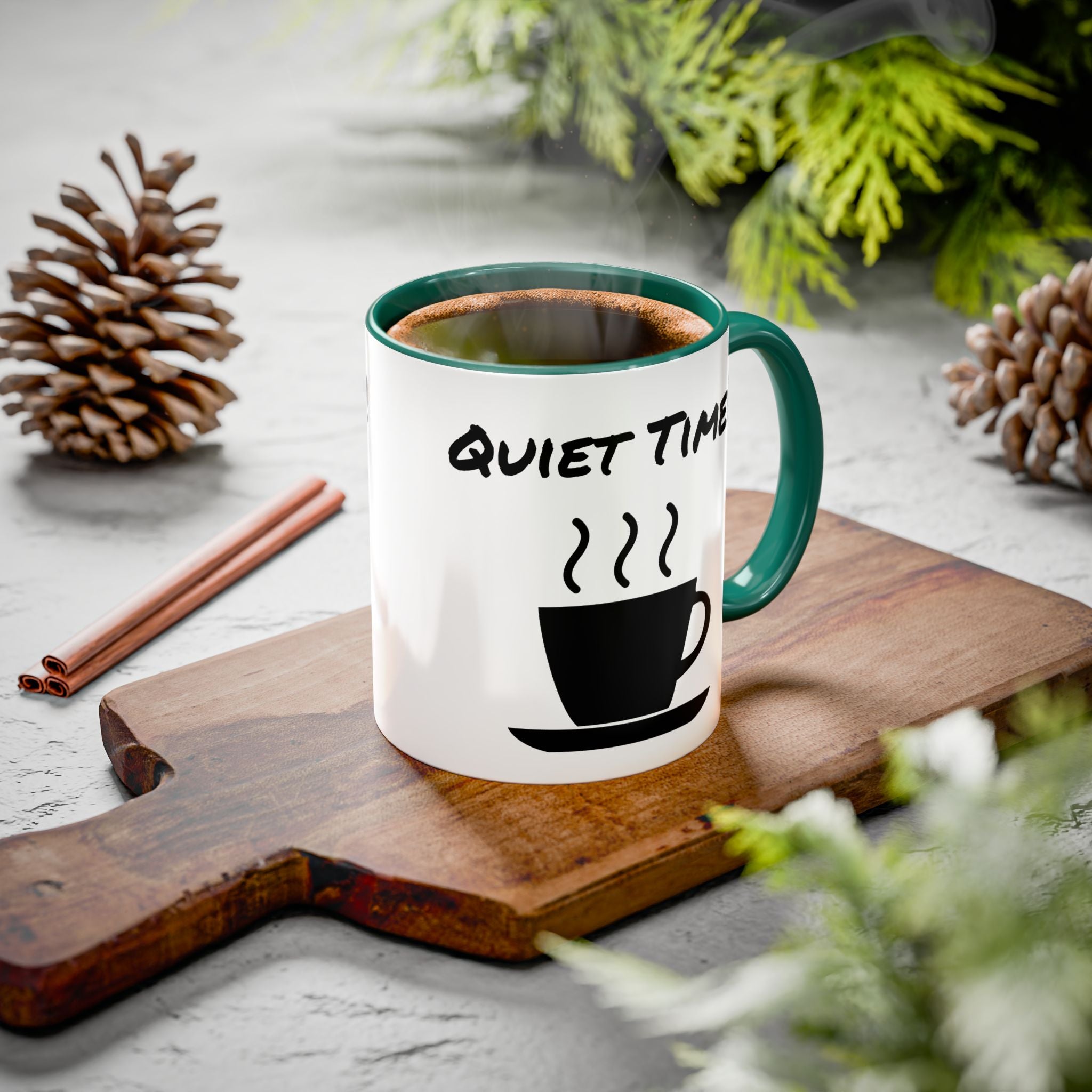 Quiet Time Coffee Mug — Black Accent 11oz/15oz
