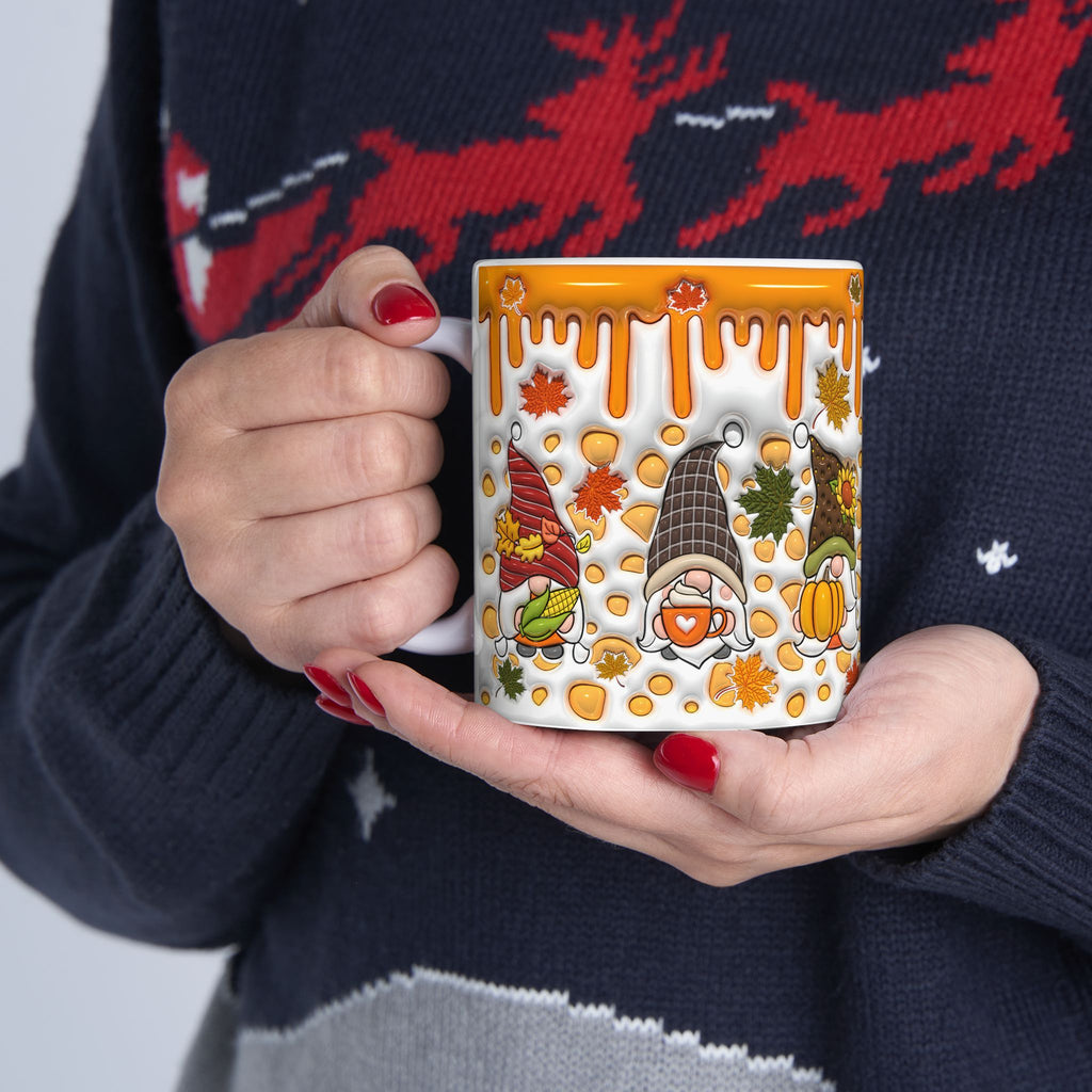 Autumn Gnome Pumpkin Mug | Ceramic Coffee Mug