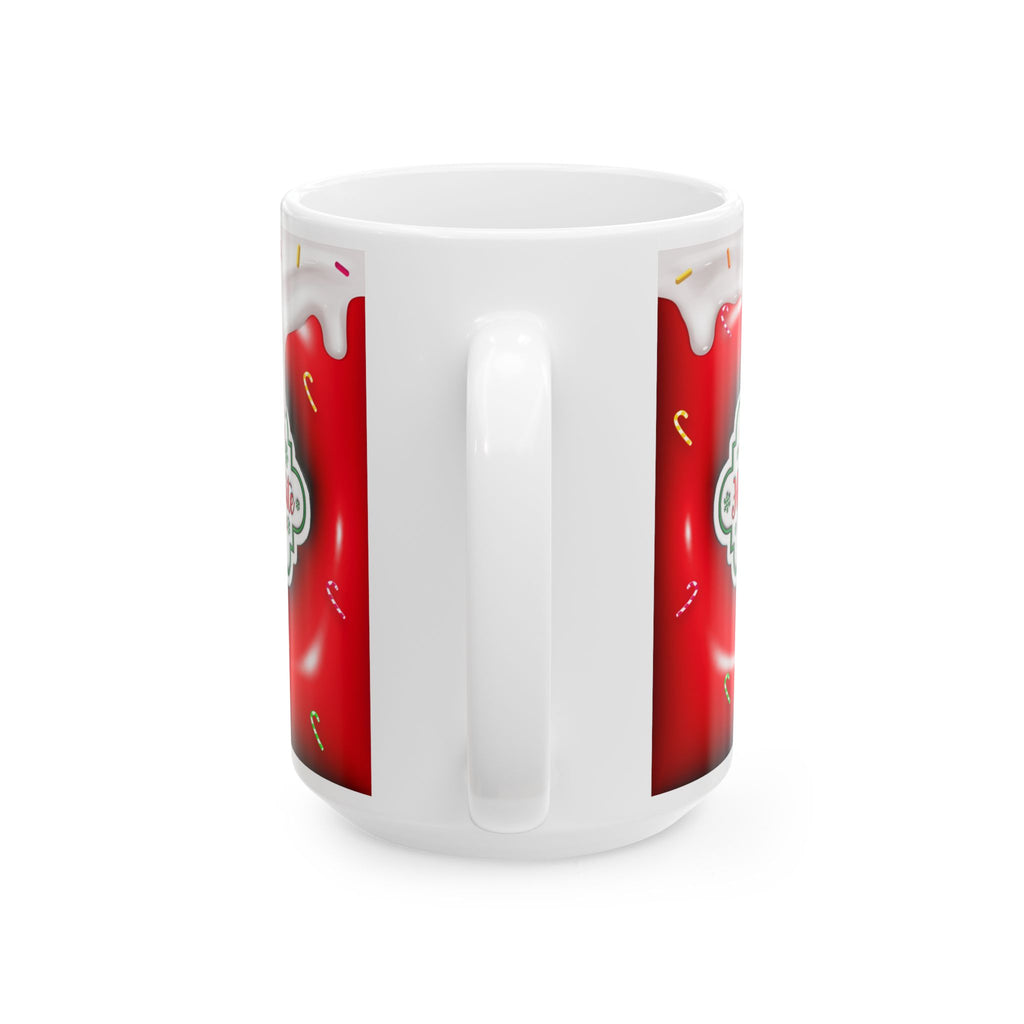 Hot Chocolate Mug Christmas Holiday Red Drip Candy Cane Ceramic Mug