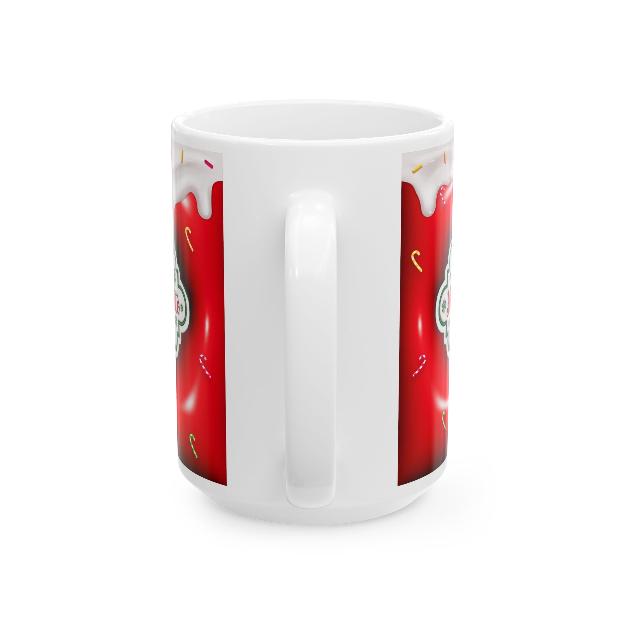 Hot Chocolate Mug Christmas Holiday Red Drip Candy Cane Ceramic Mug