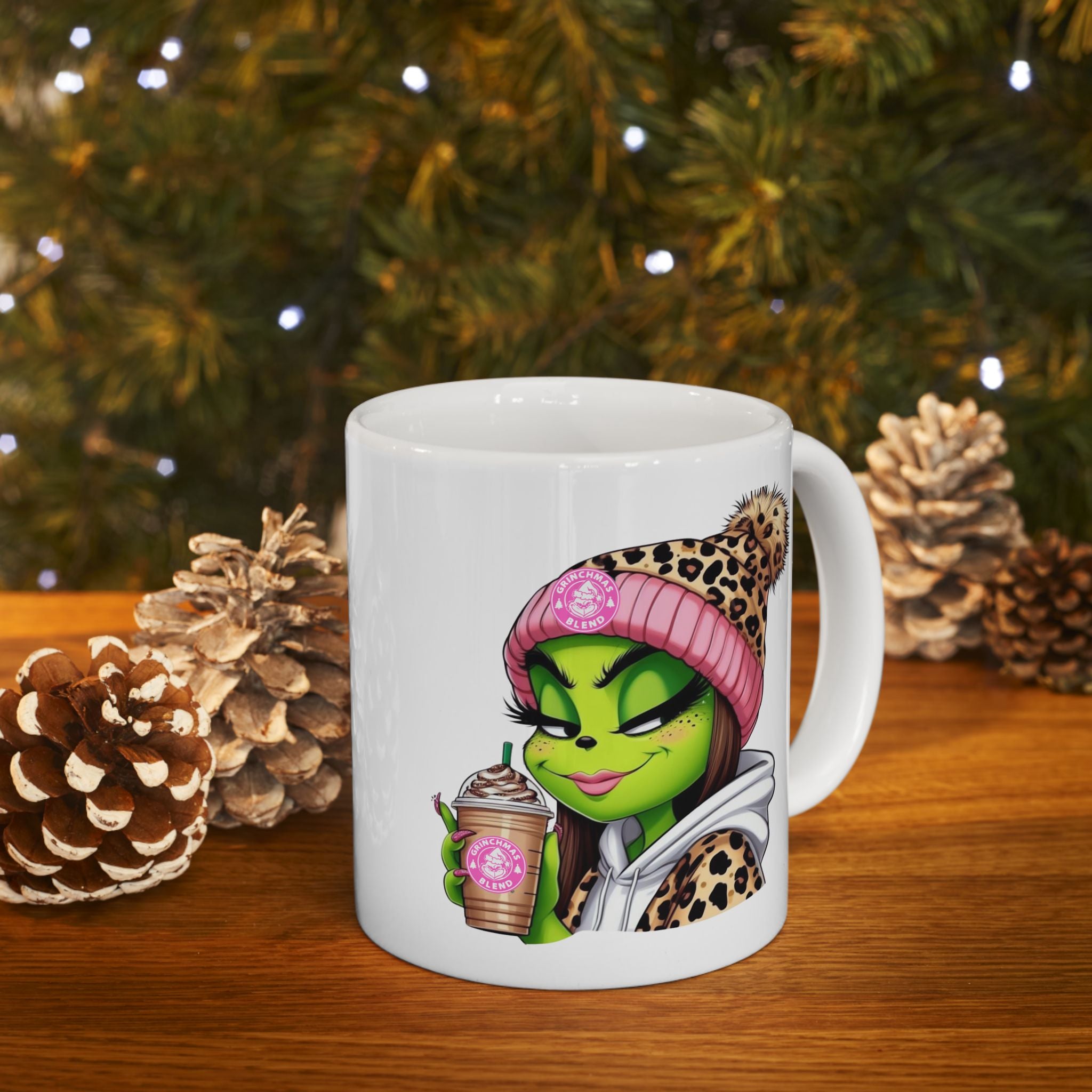Funky Grinchy-Themed Ceramic Mug | Cute Coffee Cup, Gift for Miss Grinch Lovers, Unique Kitchen Decor, Fun Drinkware, Quirky Mug