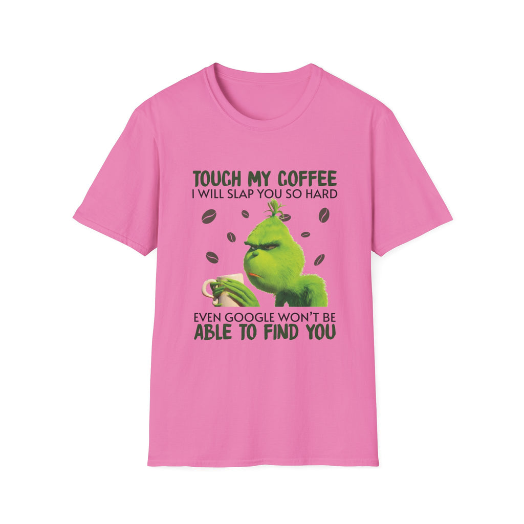 Funny Grinch Coffee T-Shirt, Unisex Tee for Coffee Lovers, Holiday Gift, Quirky Humor Shirt, Perfect for Christmas and Birthdays