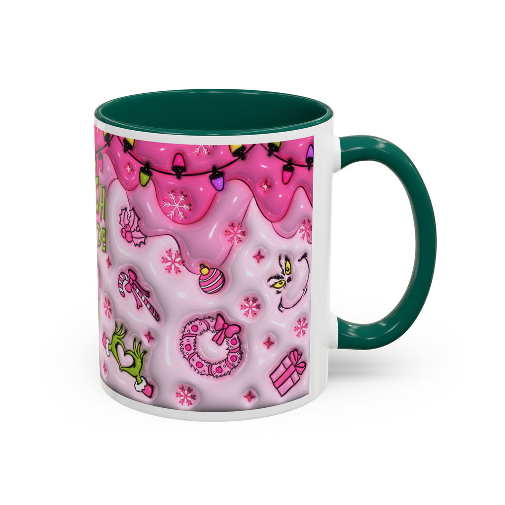 Colorful Grinch Mug, Holiday Gift, Whimsical Drinkware, Festive Coffee Cup, Christmas Decor, Grinch Mode Mug