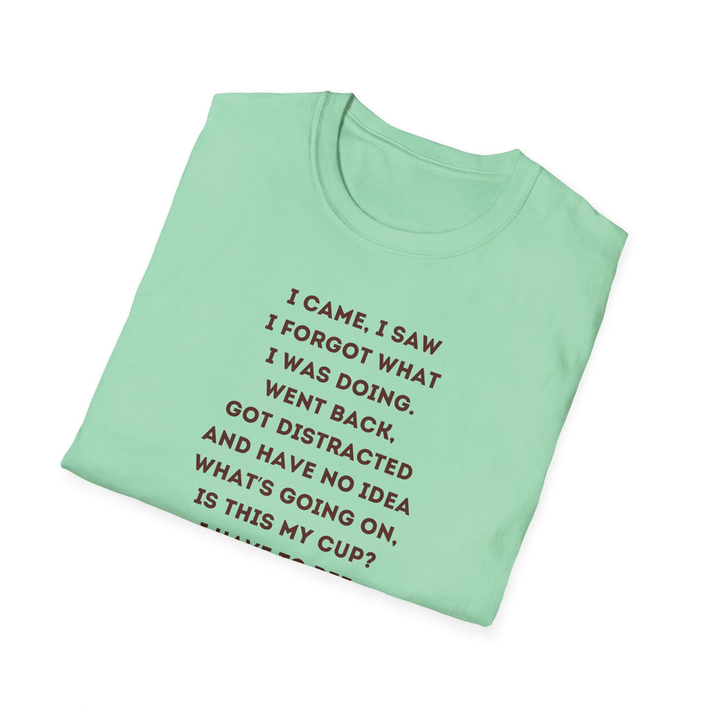 Funny Coffee Memory Poem T-Shirt | Cute Character Holding Coffee